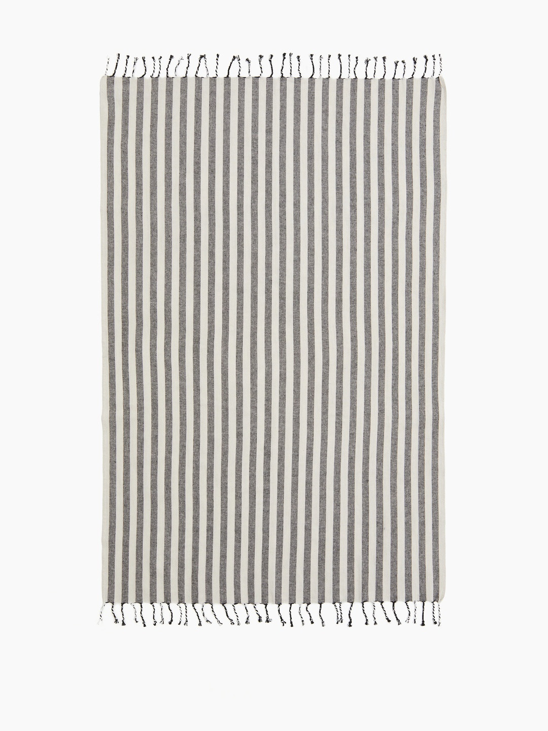 H&M Grey & Beige Linen-Blend Bath Sheet