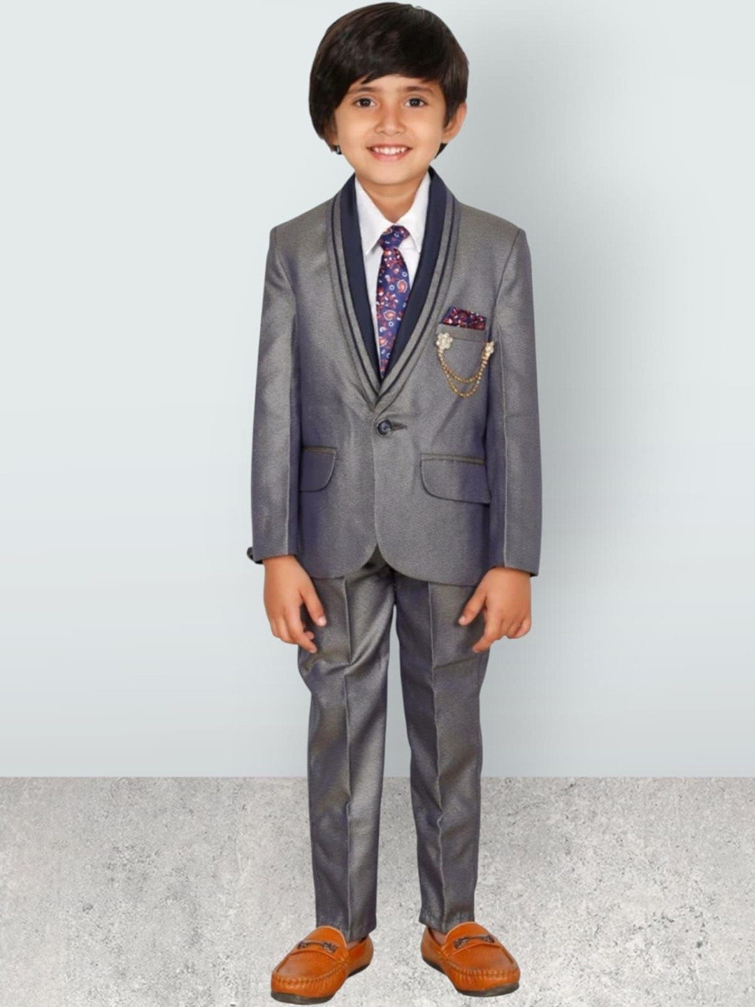 BAESD Boys Pack of 4 Single-Breasted Blazer and Trousers With Shirt and Tie