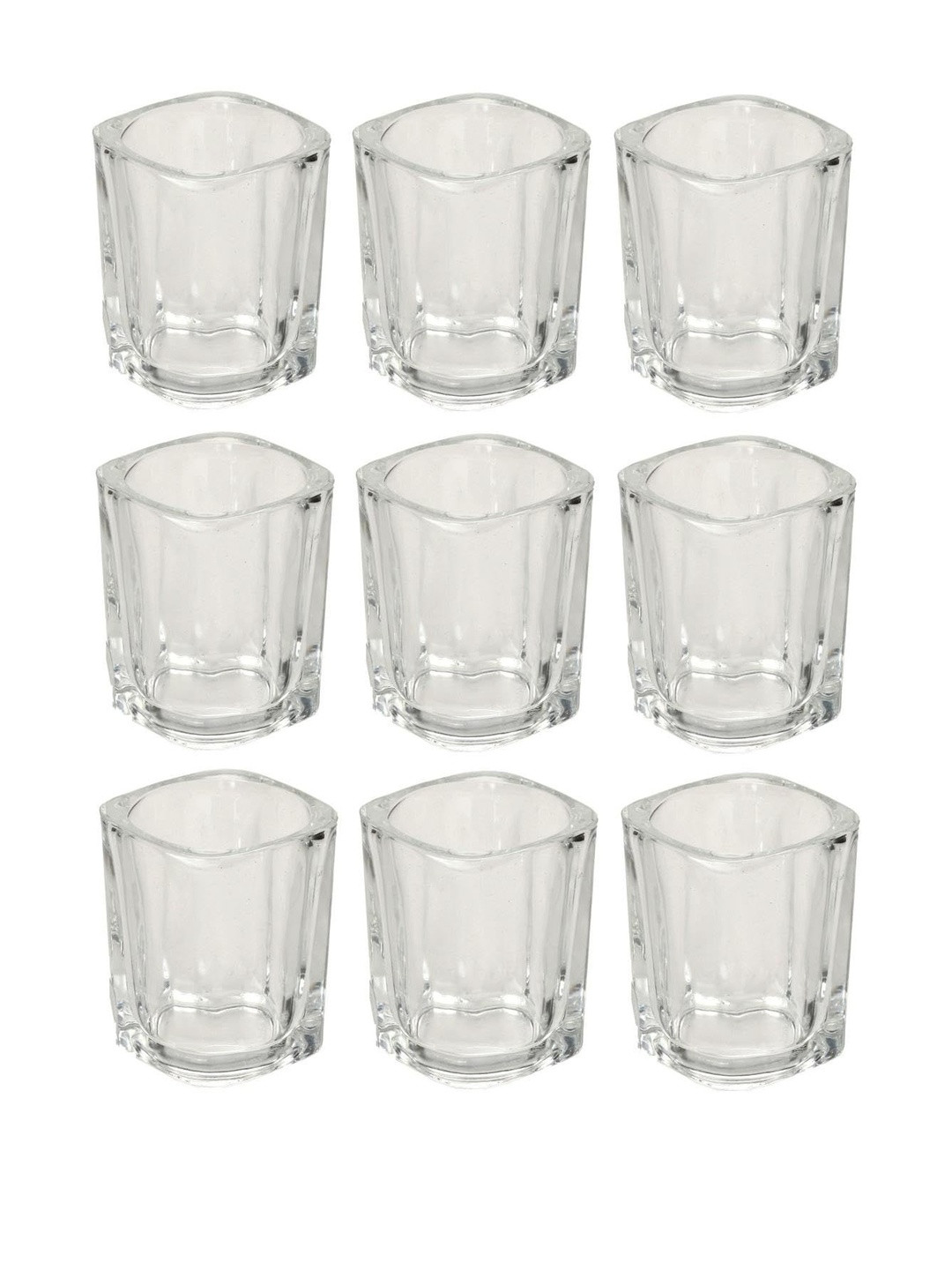 1ST TIME Transparent 9 Pieces Textured Glass Bar Glasses-50 ml Each