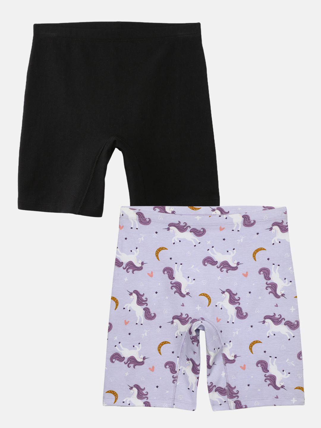 mackly Girls Pack Of 2 Printed Mid Rise Regular Fit Regular Inner Shorts