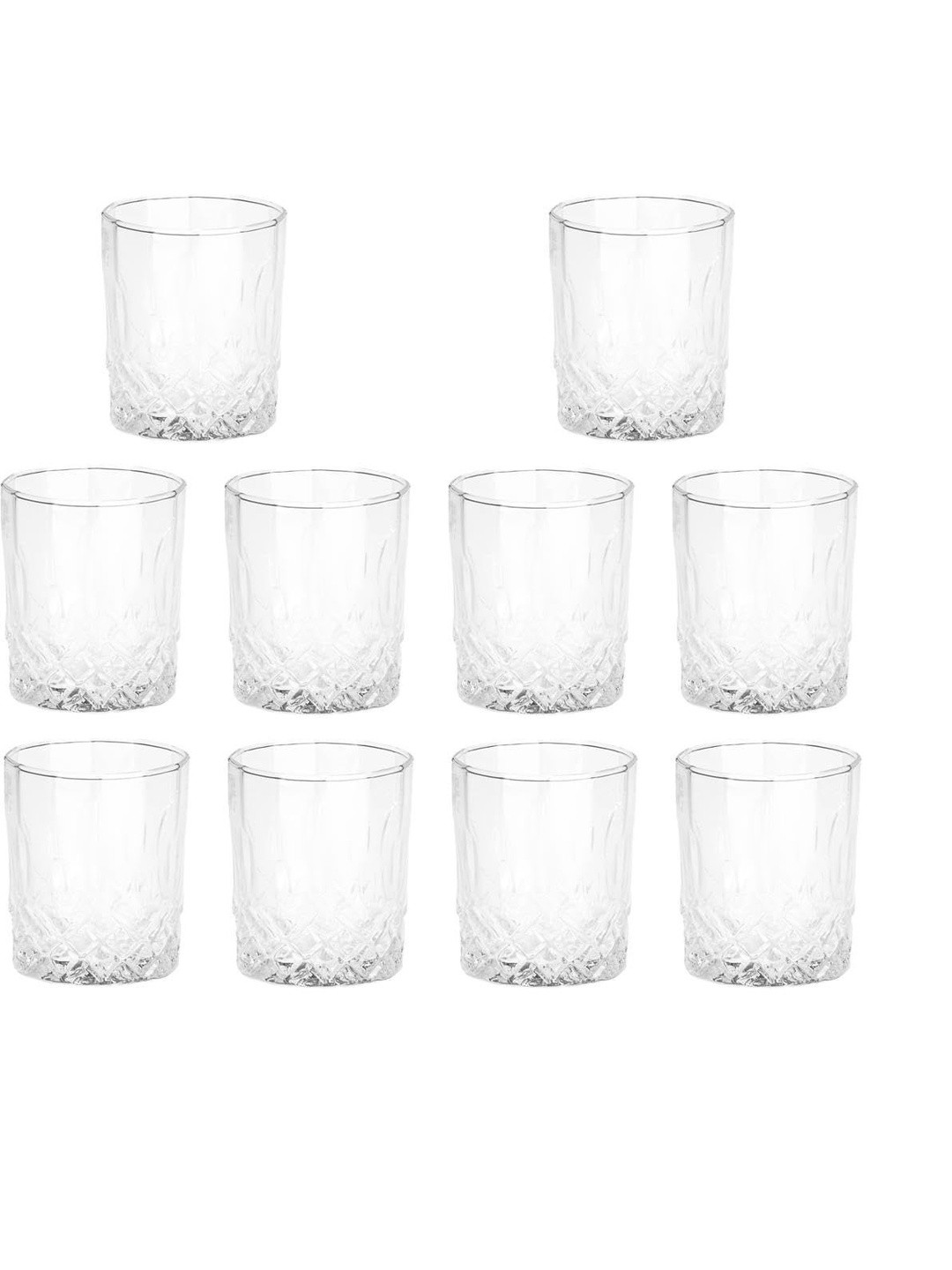 1ST TIME Transparent 10 Pieces Dishwasher Safe Whisky Glass