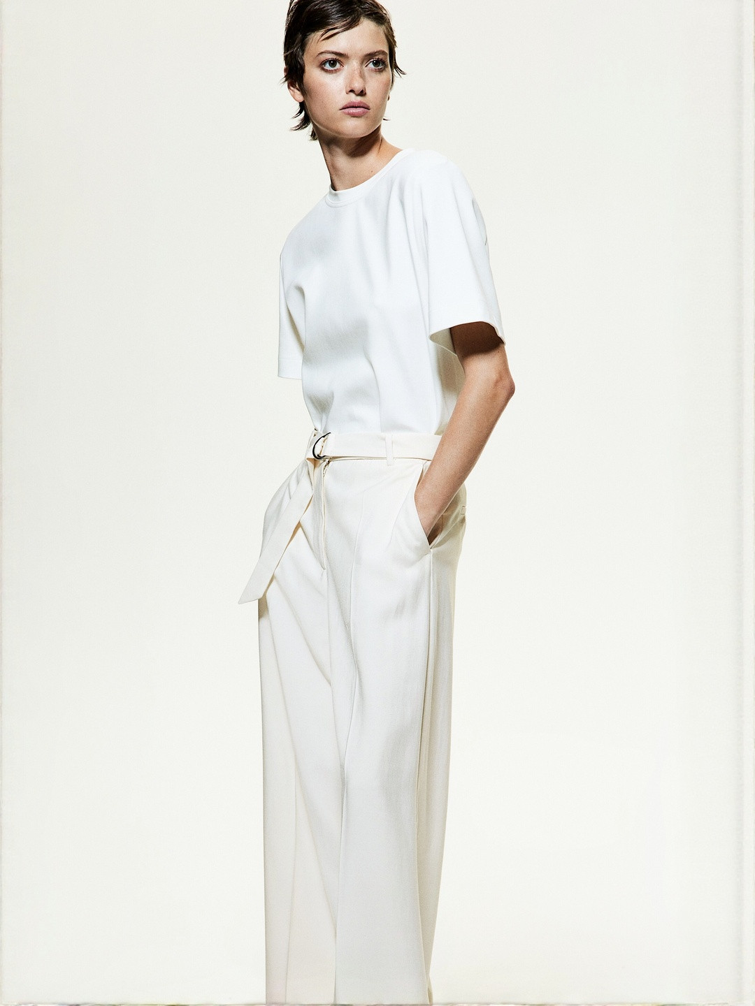 H&M Wide Belted Trousers