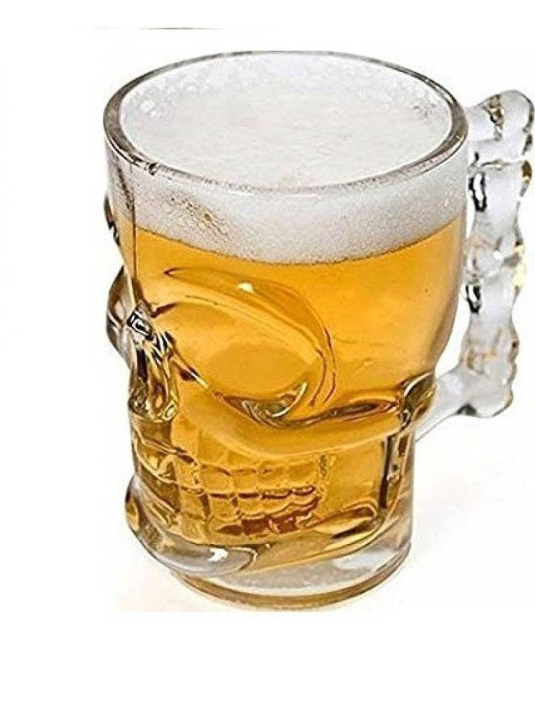 1ST TIME Transparent Skull Shaped Dishwasher Safe Glass Beer Bar Glass