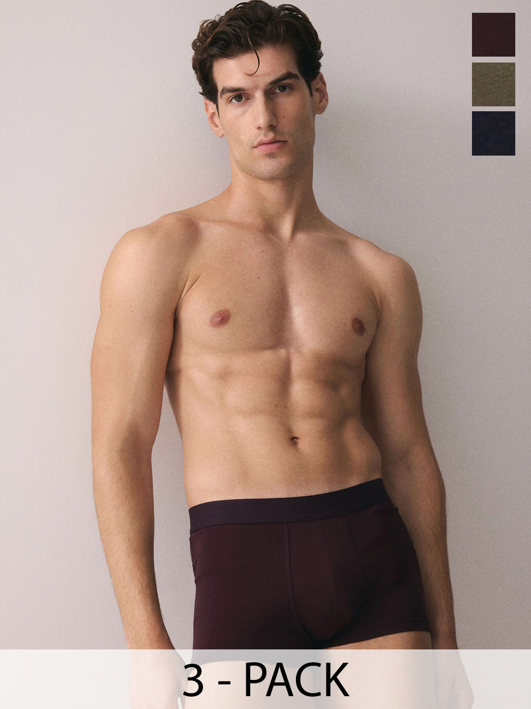 H&M Pack Of 3 Outer Elastic Short Trunks With Lycra