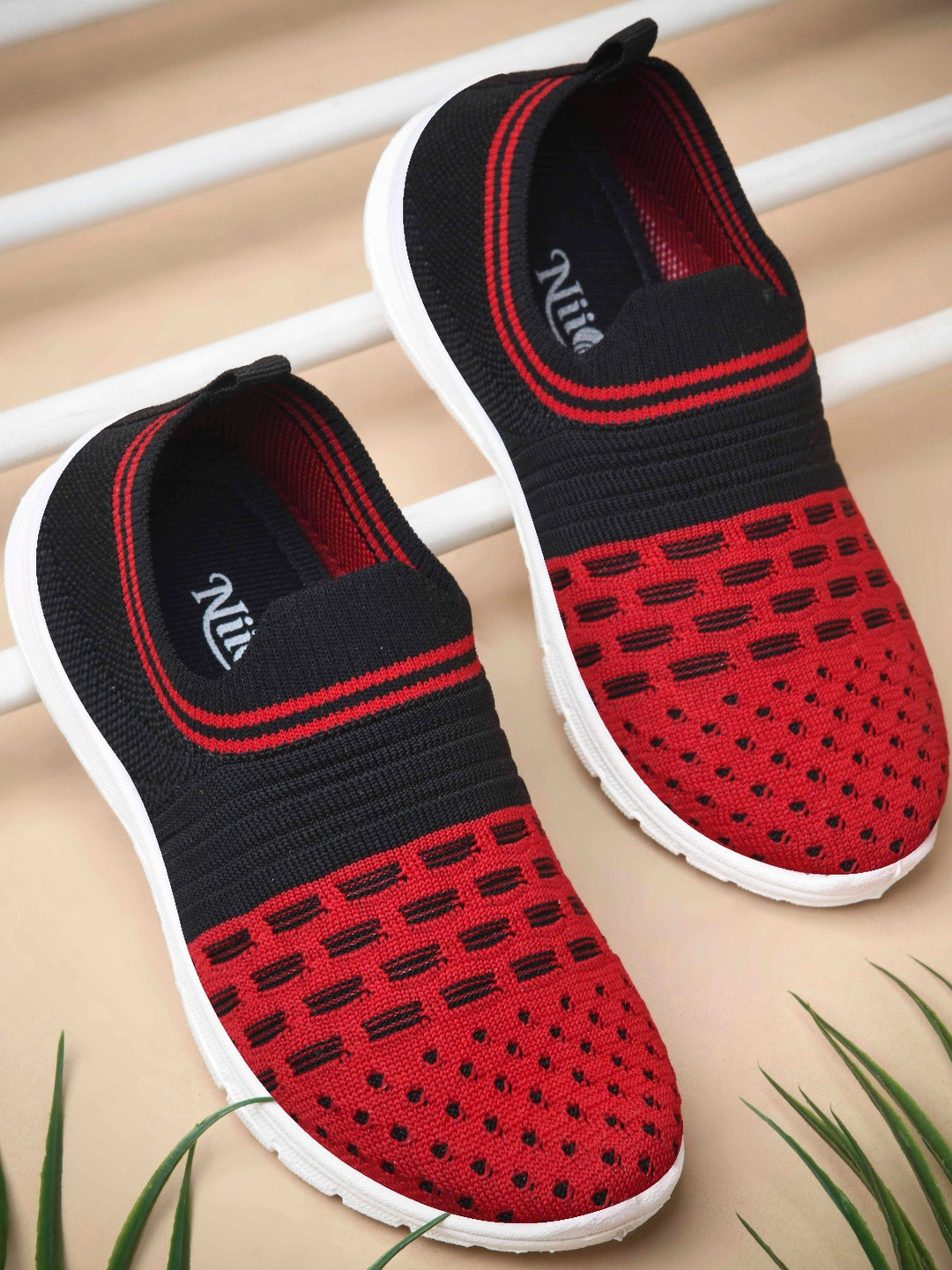 Pu-Pine Kids Red Artificial Leather Shoes