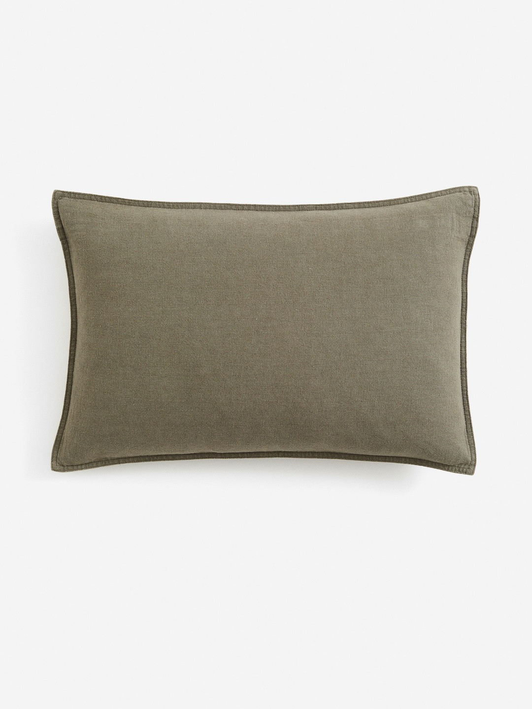 H&M Green Linen Breathable Rectangle Cushion Cover - 19.7 x 19.7 Inches