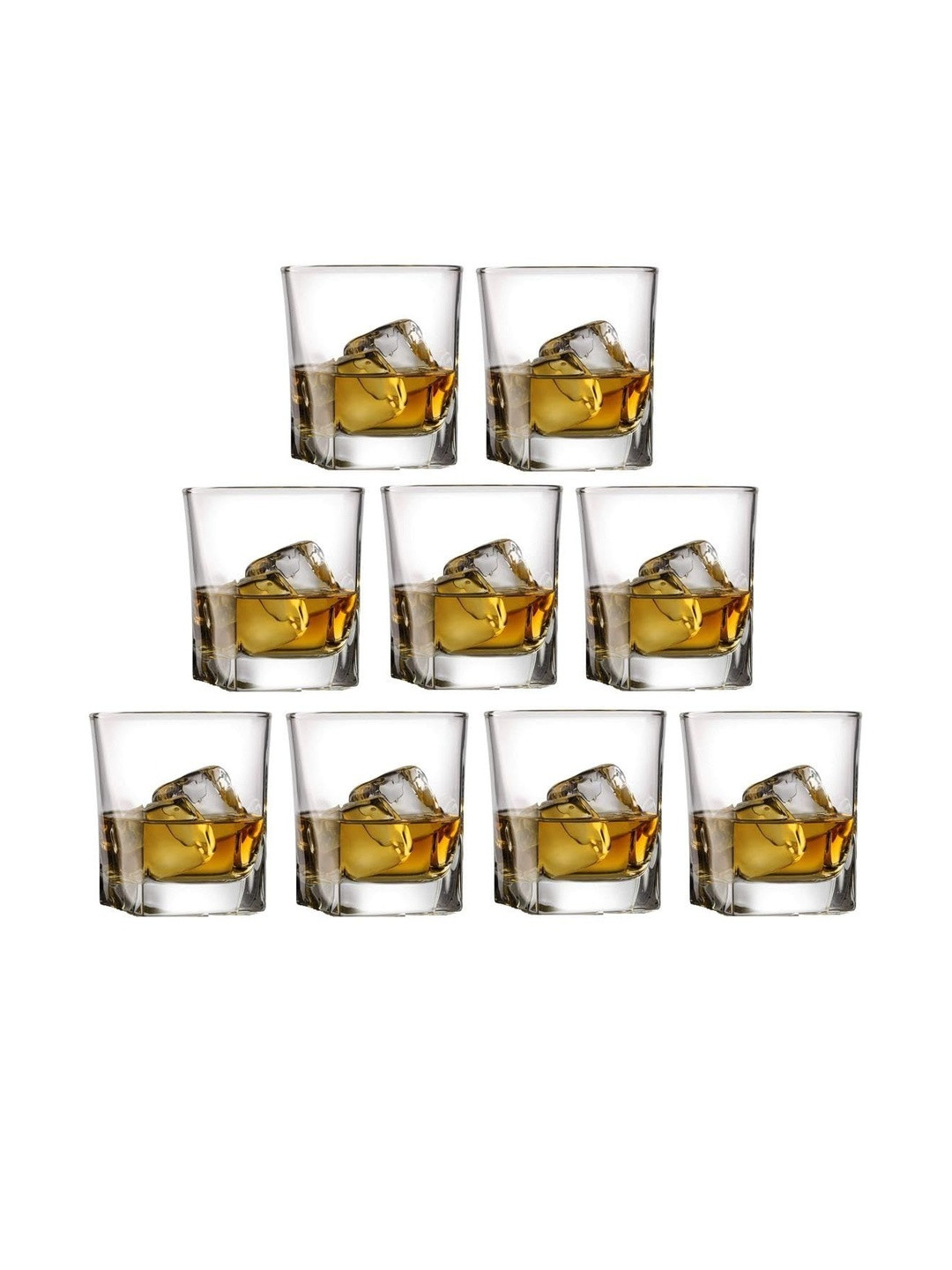 1ST TIME Set Of 9 Transparent Dishwasher Safe Glass Whisky Glasses