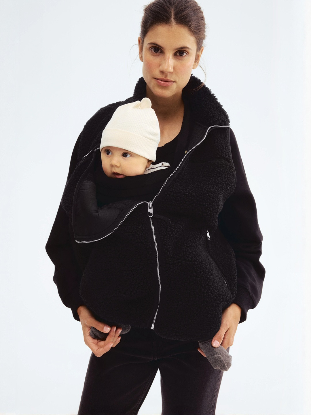 H&M MAMA Women Before & After Babywearing Teddy Gilet