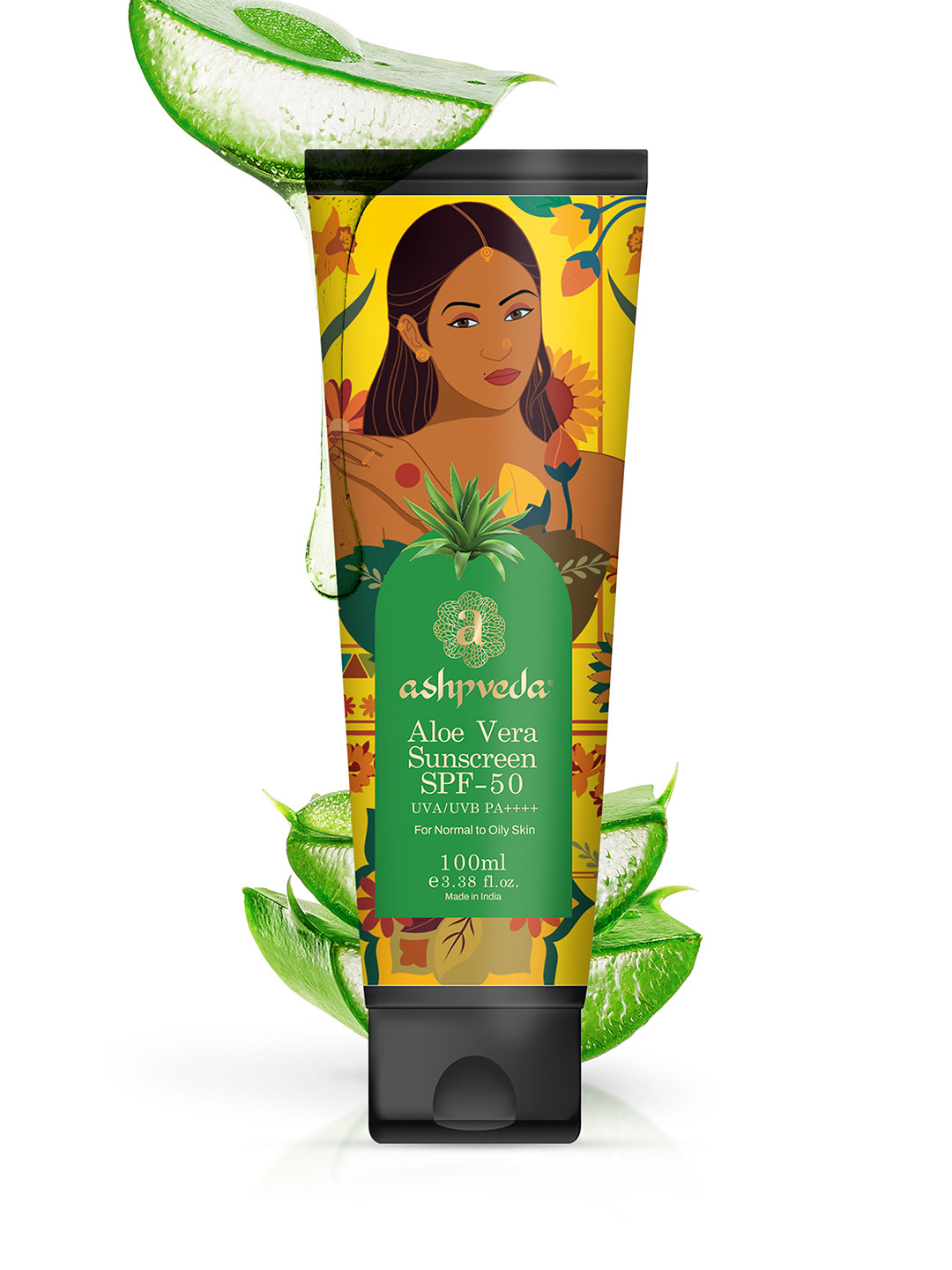 ASHPVEDA Aloe Vera Sunscreen UVA/UVB PA++++ With SPF 50 - 100 ml