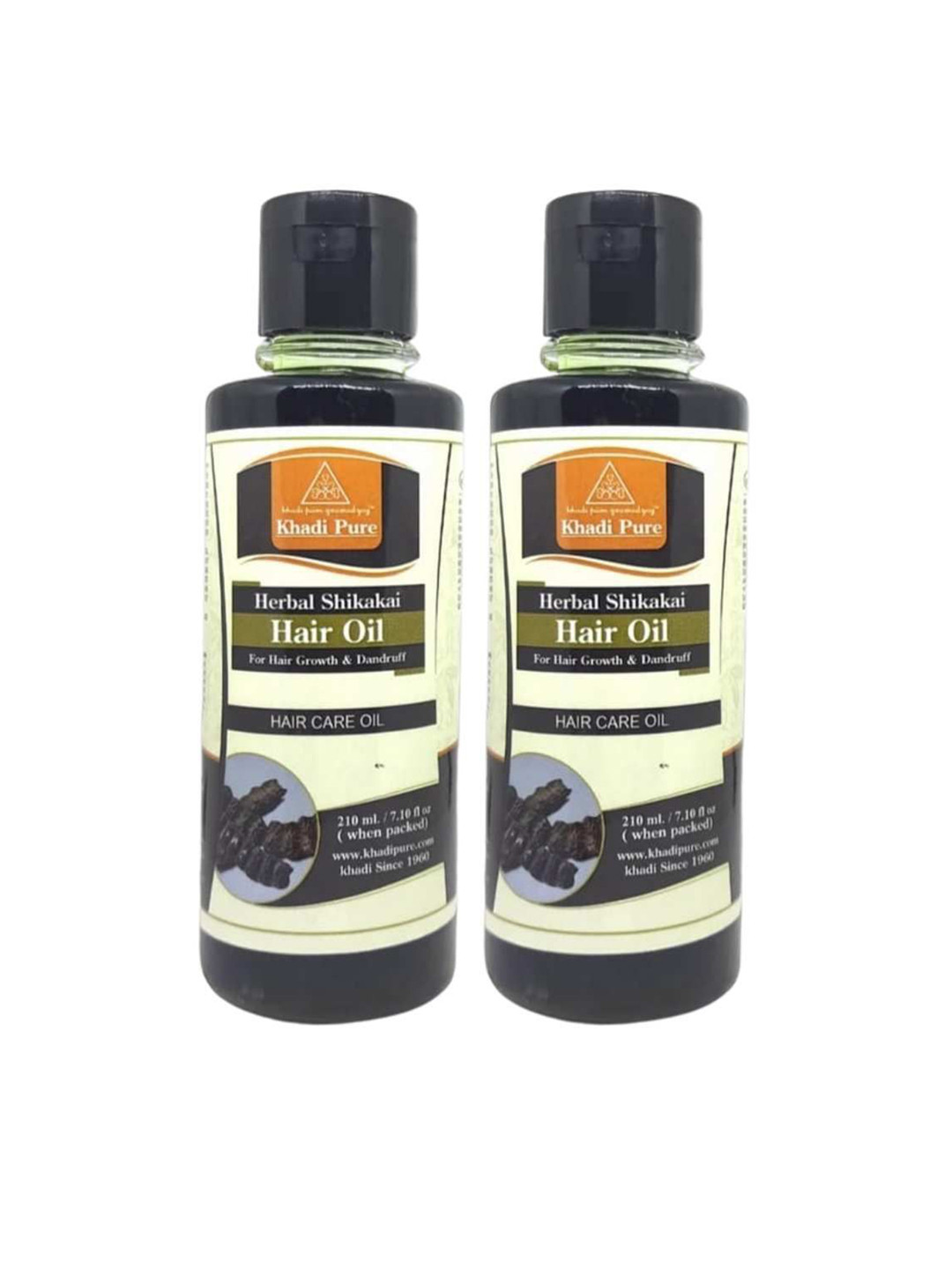 Khadi Pure Set Of 2 Herbal Shikakai Hair Oil - 210 ml Each