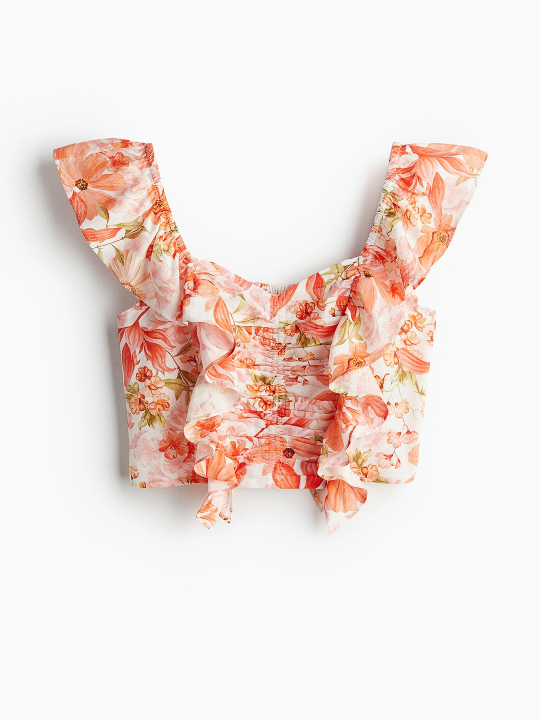 H&M Printed Cropped Blouse