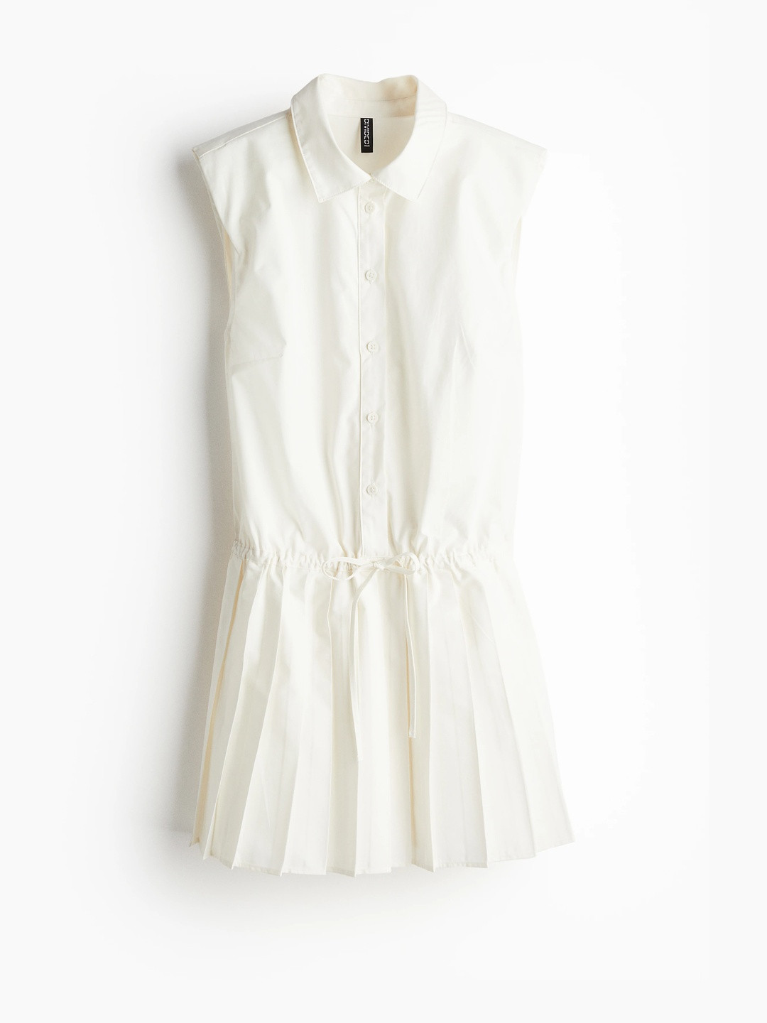 H&M Pleated-Skirt Shoulder-Pad Dress