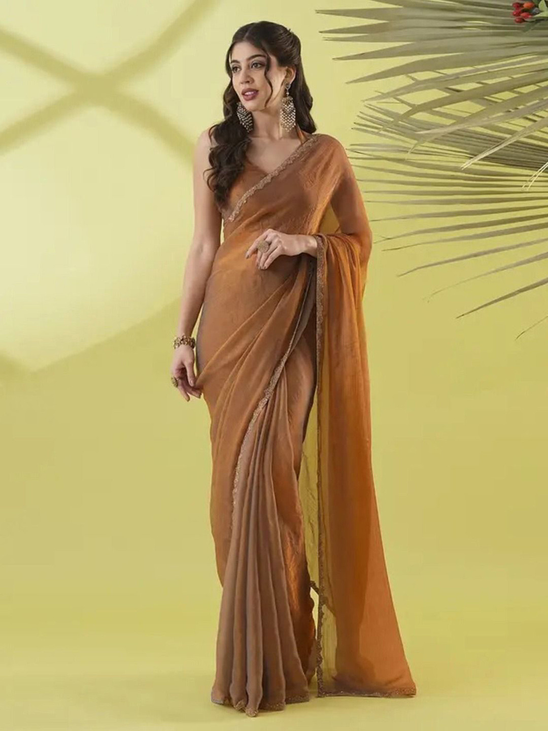 SANJANA  SILK Embroidered Pure Chiffon Saree