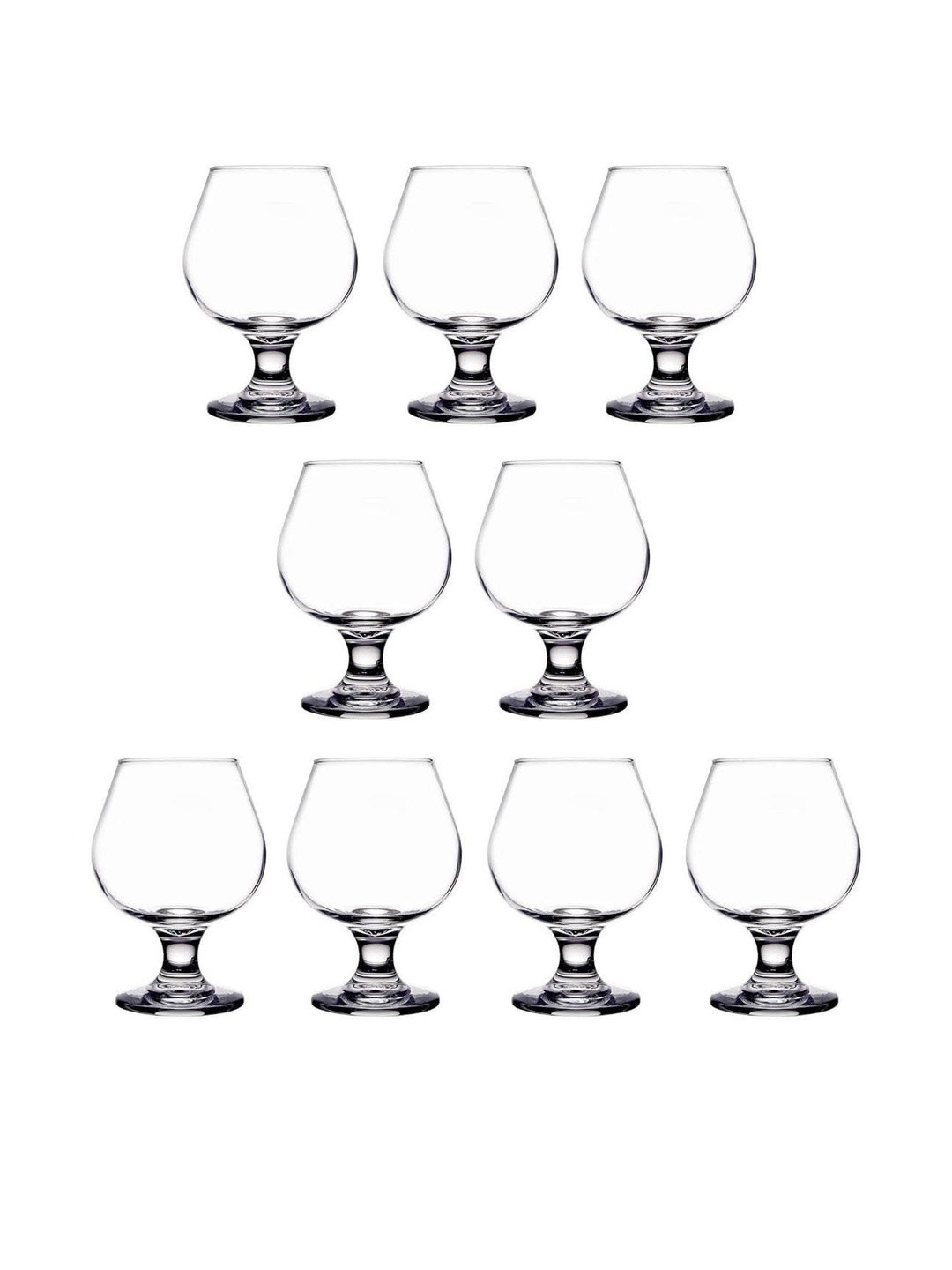 1ST TIME Set Of 9 Transparent Dishwasher Safe Glass Brandy Glasses