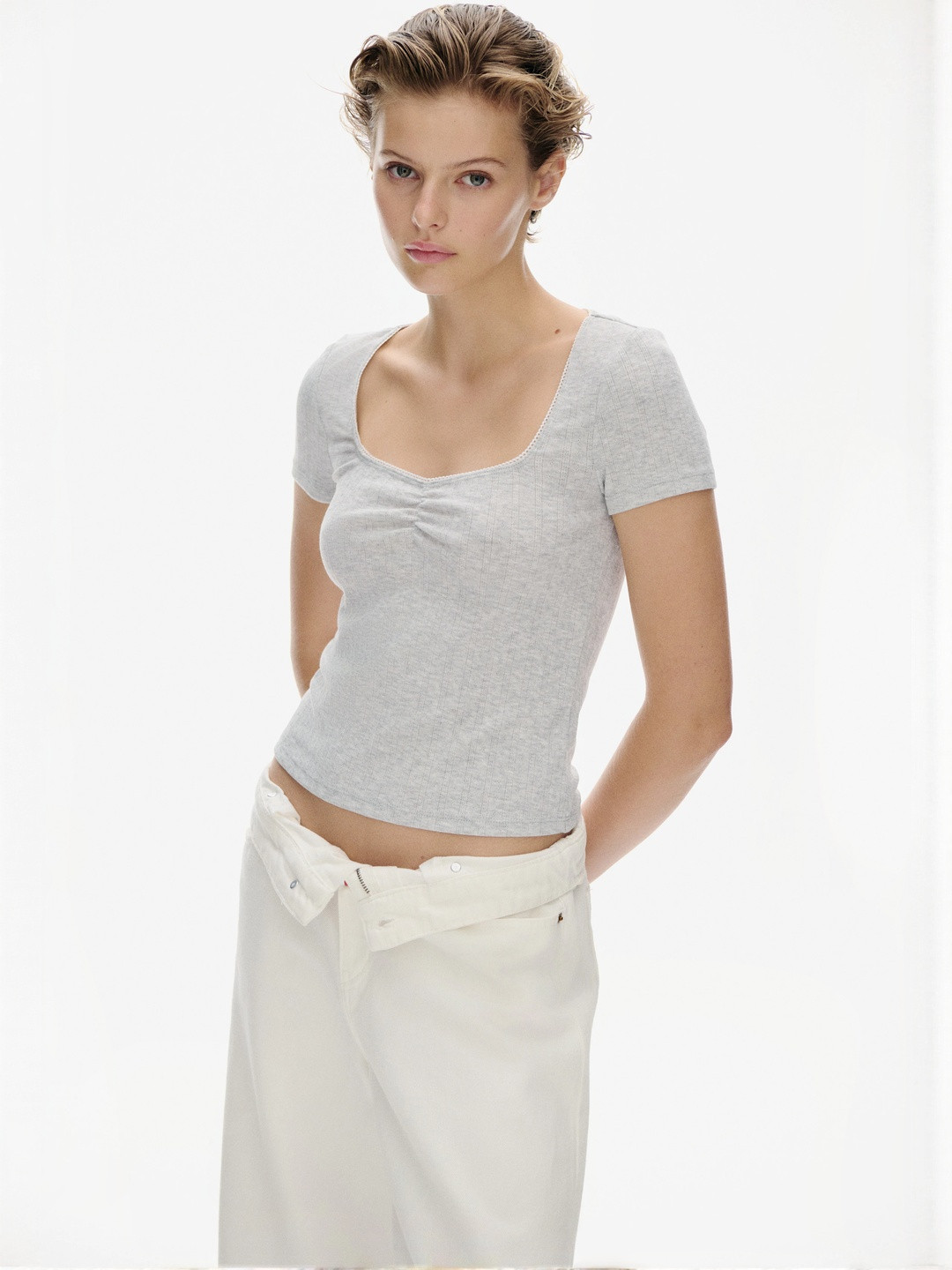 H&M Picot-Trimmed T-shirt