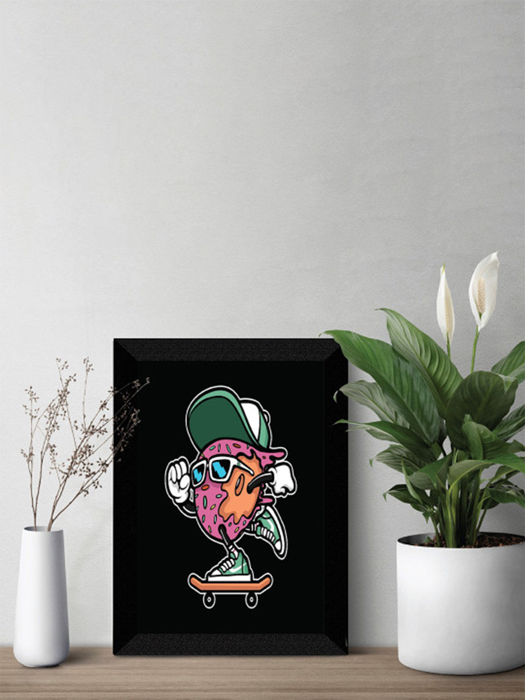 SAF Black & Pink UV Textured Premium Framed Wall Painting
