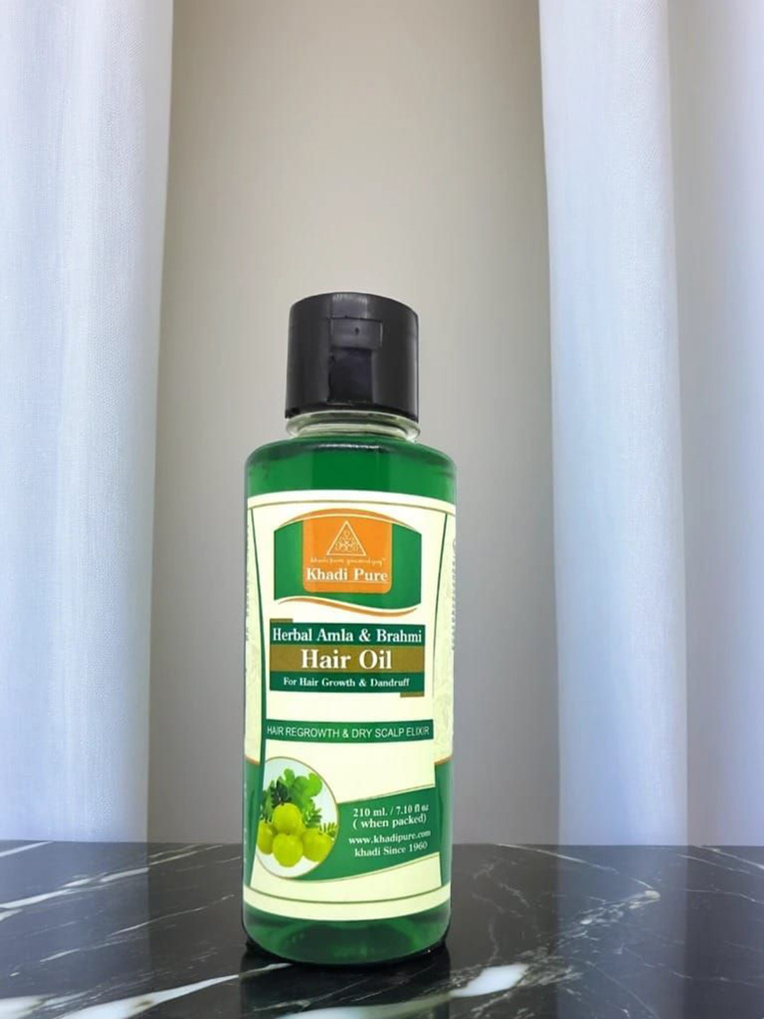 Khadi Pure Set Of 2 Herbal Amla & Brahmi Hair Oil For Hair Growth - 210 ml Each