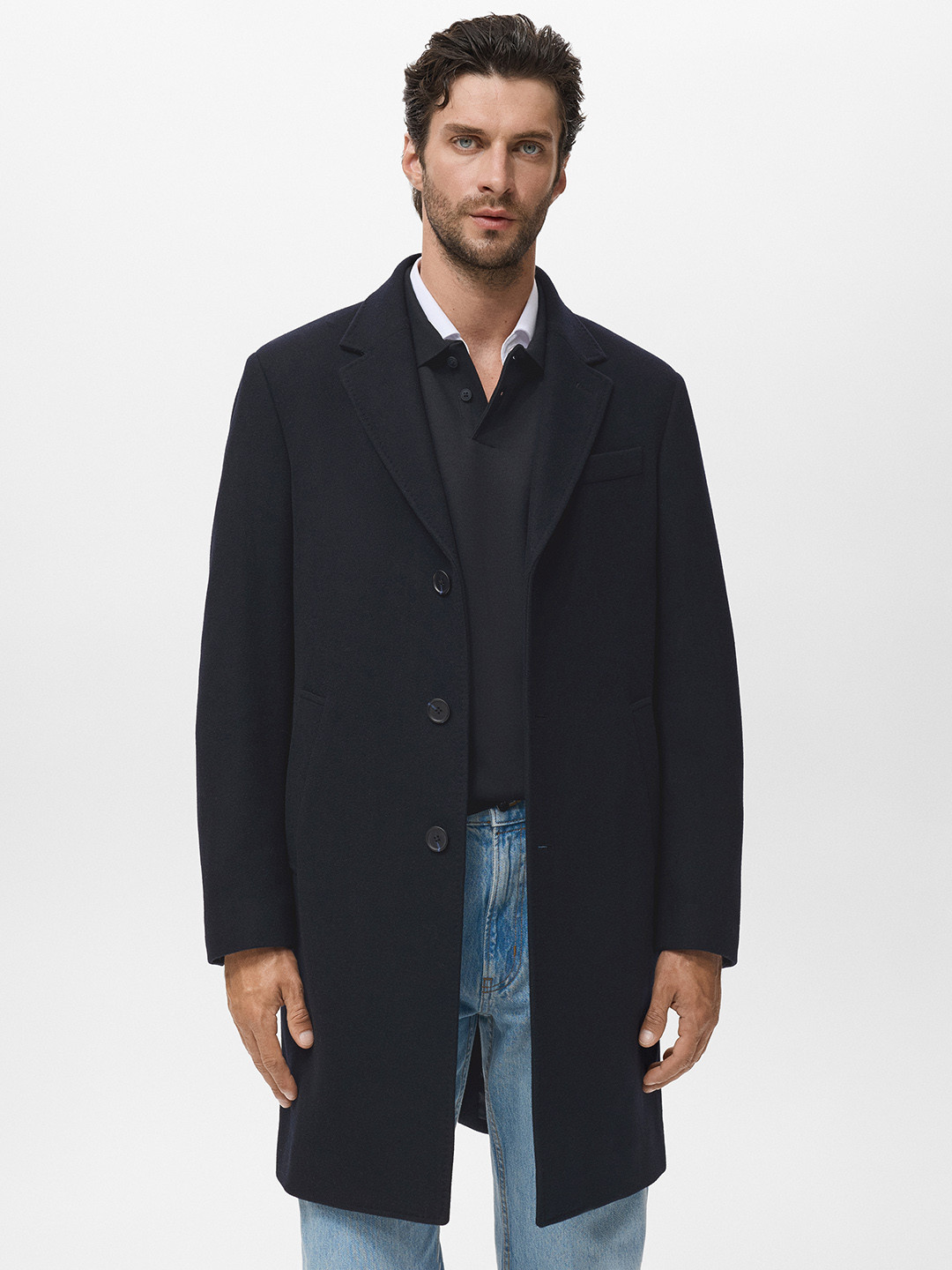 MANGO MAN Single-Breasted Regular Overcoat