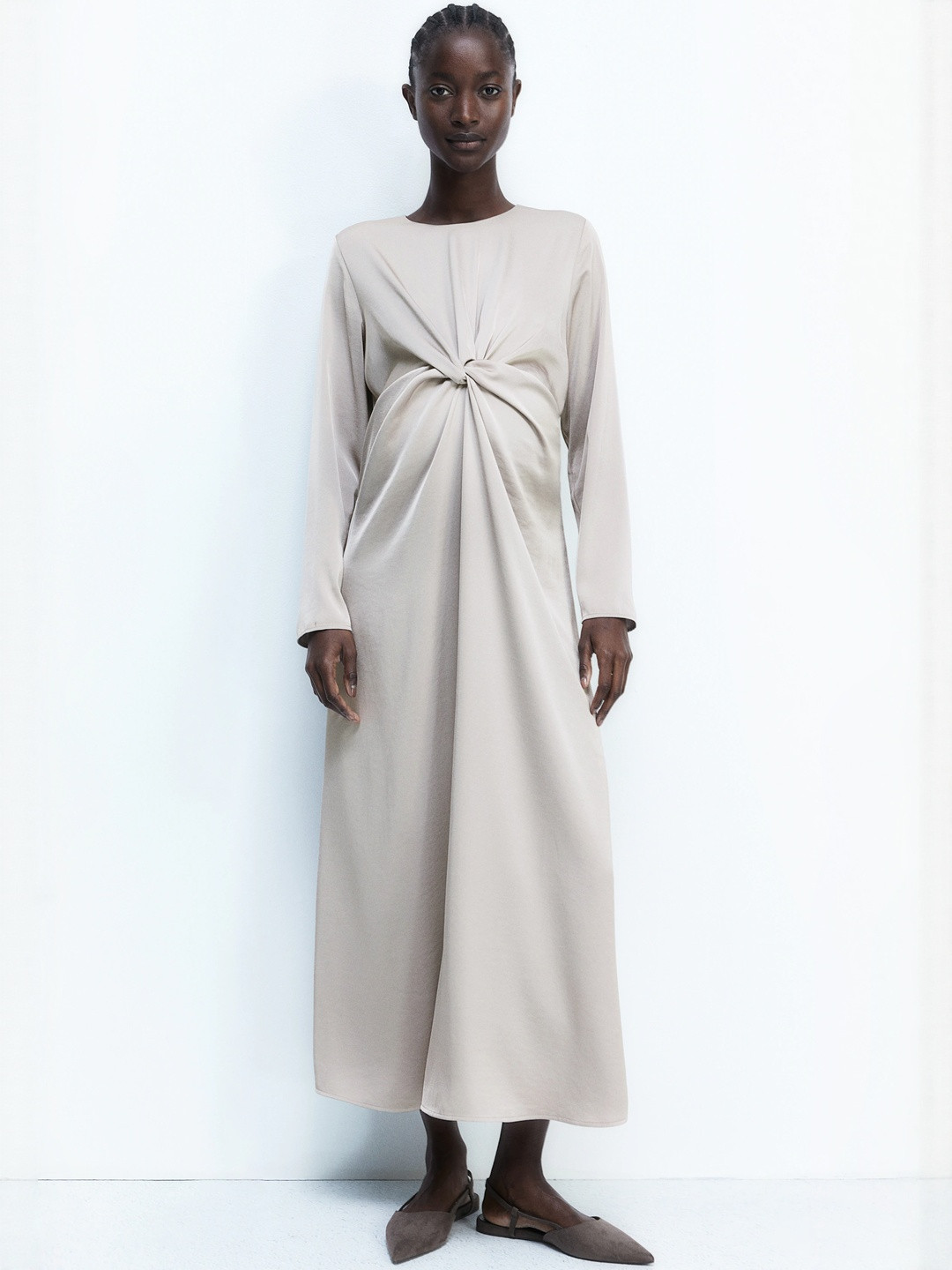 H&M Mama Draped Knot-Detail Dress