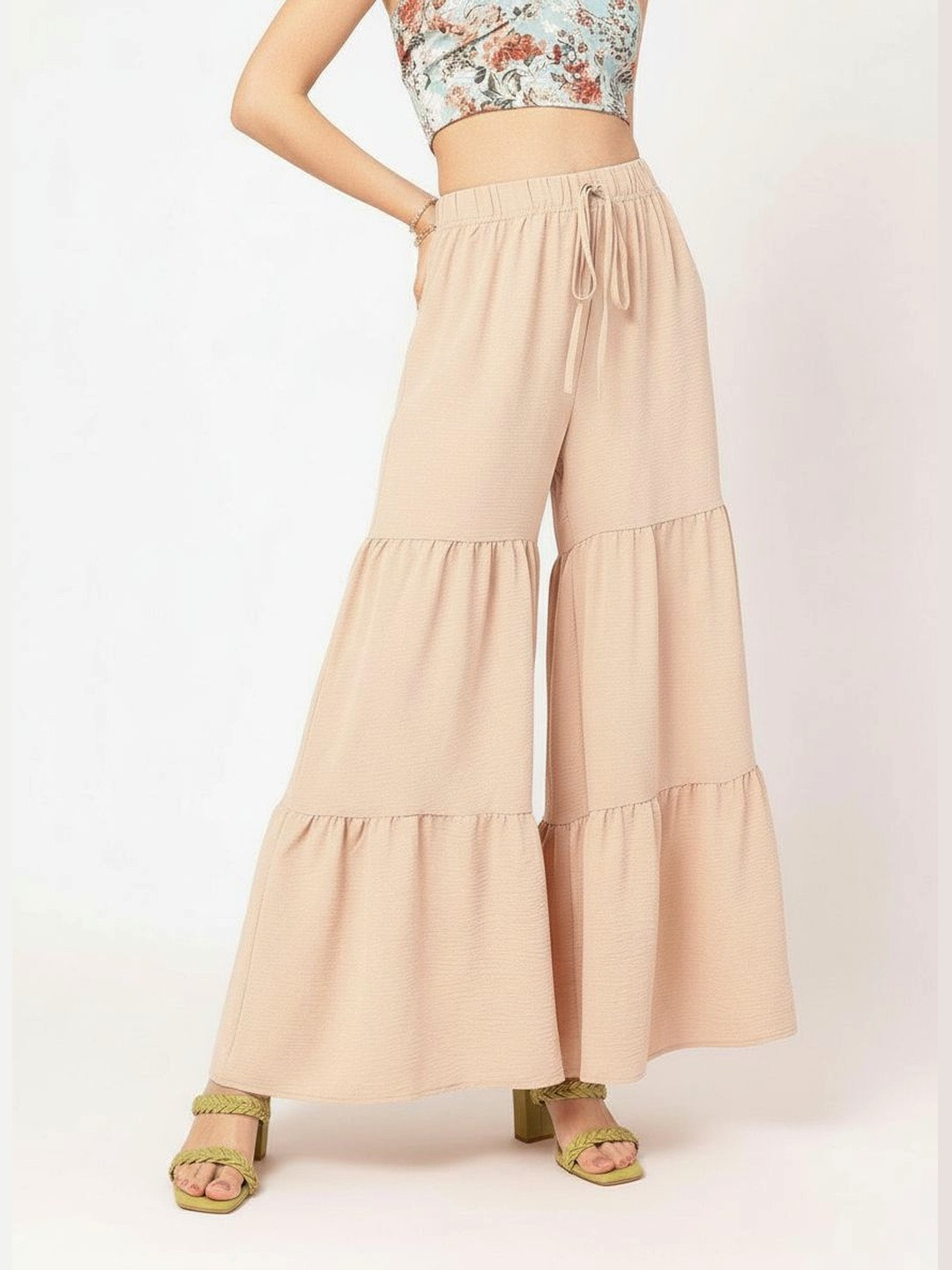 DressBerry Women Flared Fun Tiered Trousers