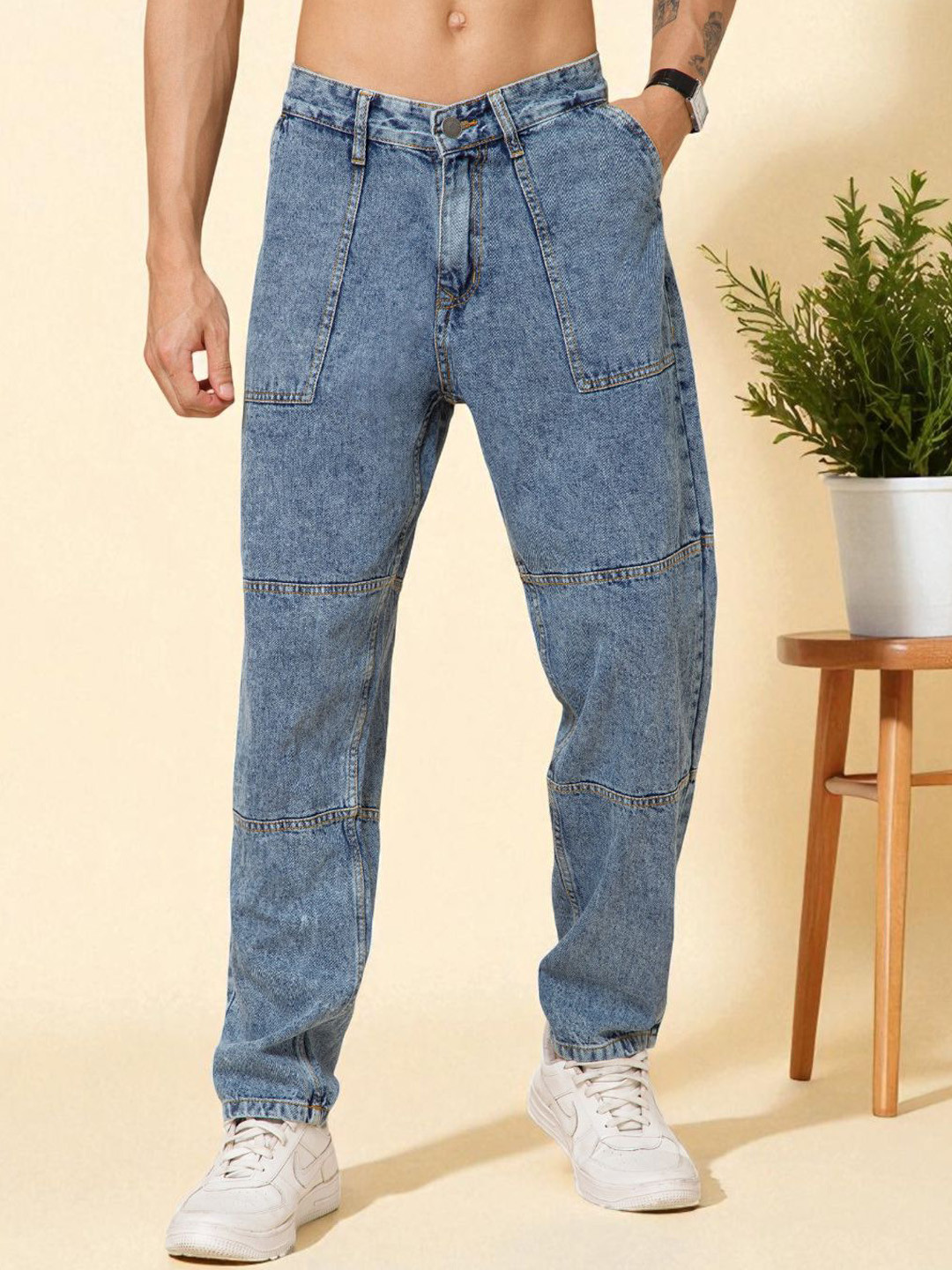 STUDIO NEXX Men Straight Fit Mid-Rise Jeans
