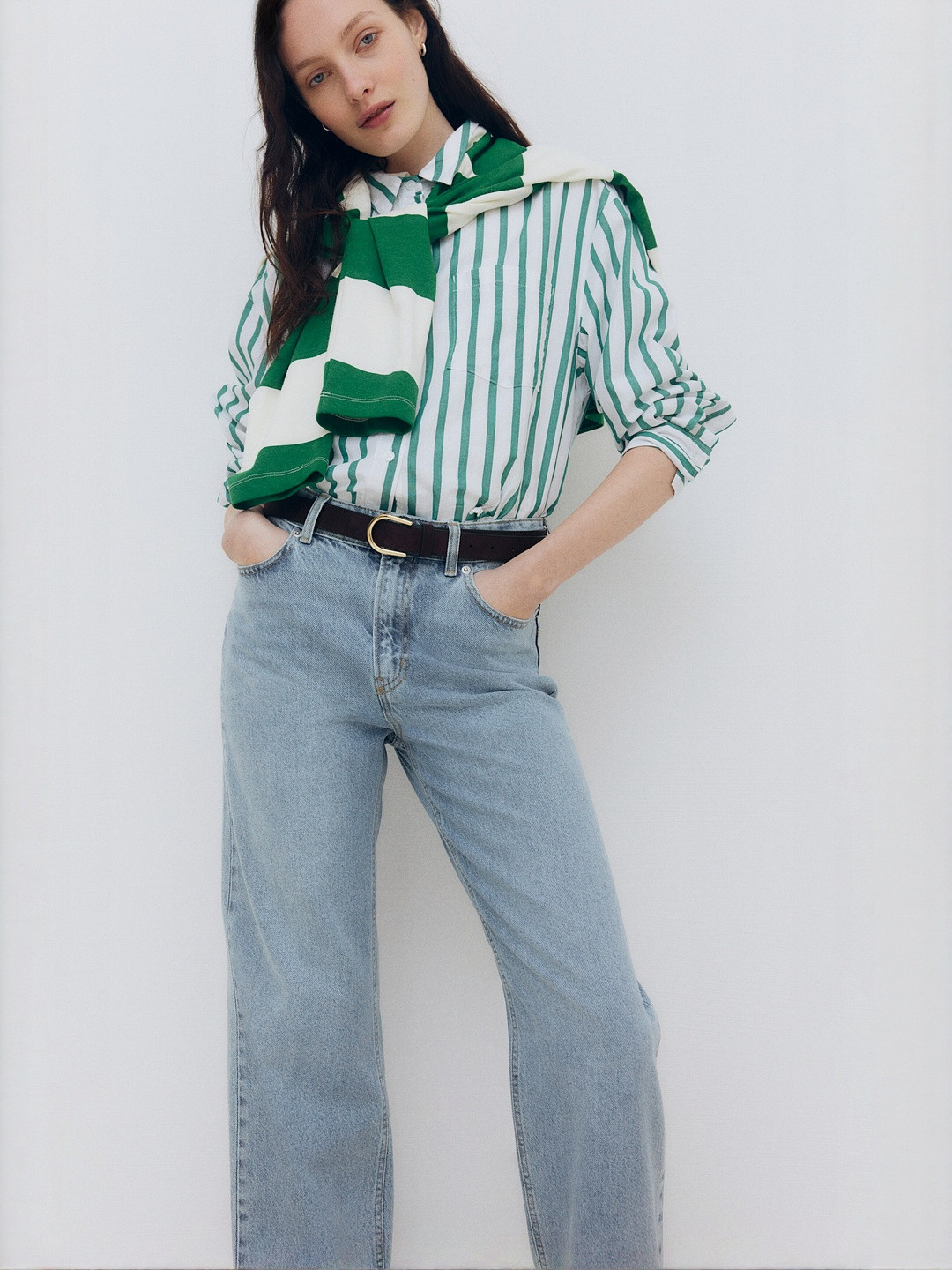 H&M Straight Turn-Up Jeans