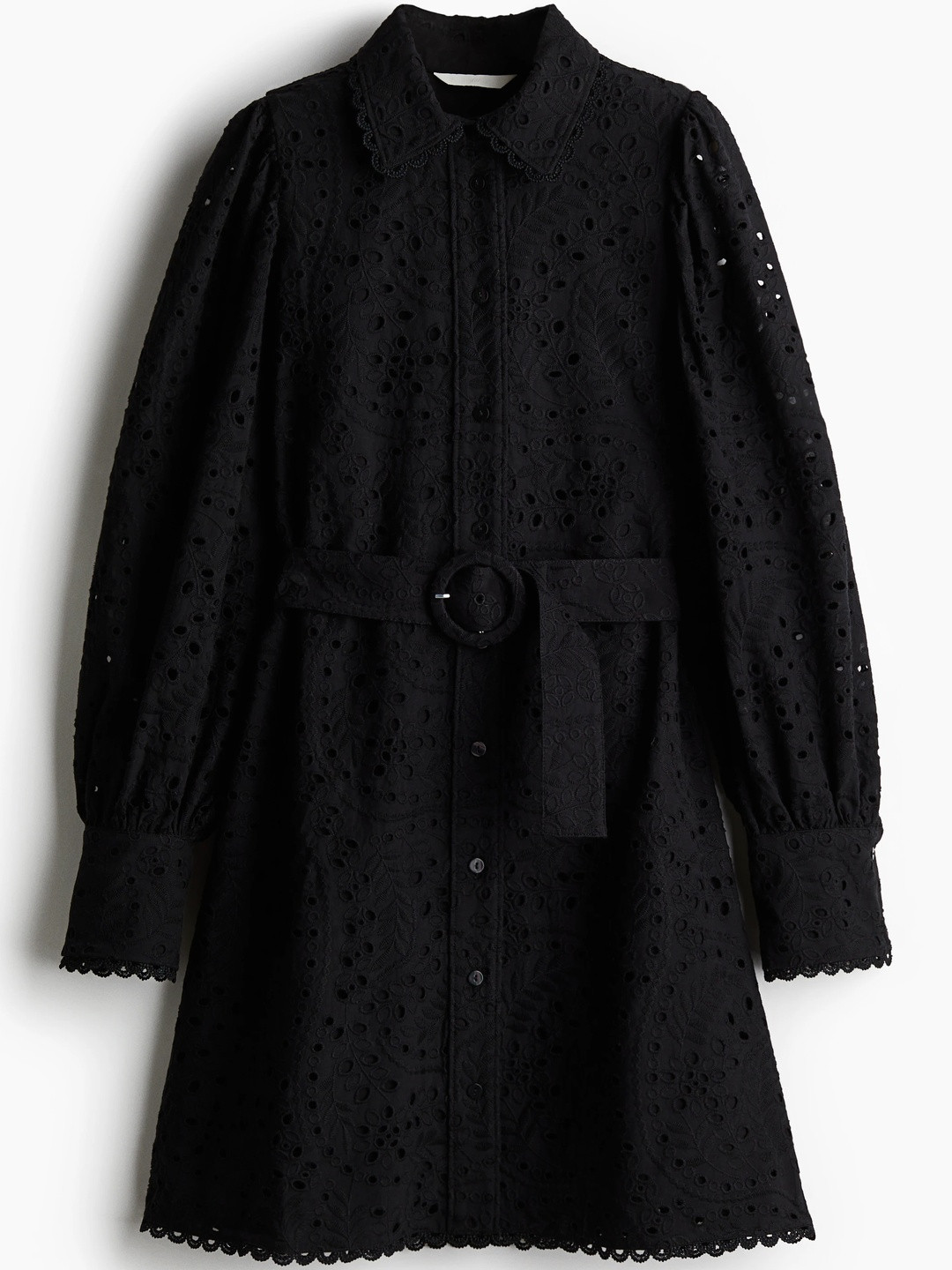 H&M Broderie Auglaise Shirt Dress