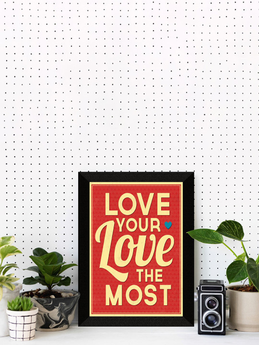 SAF Red & Beige Motivational Premium Black UV Textured Framed Wall Art