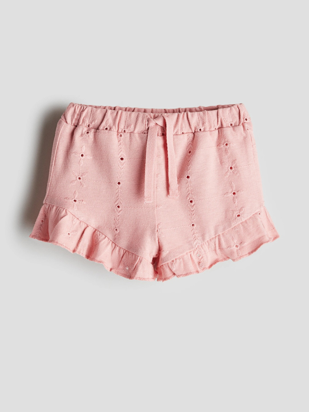 H&M Girls Cotton Broderie Anglaise Jersey Shorts