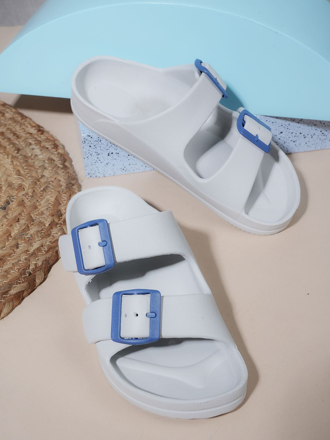 Ziera Women Rubber Sliders with Buckle