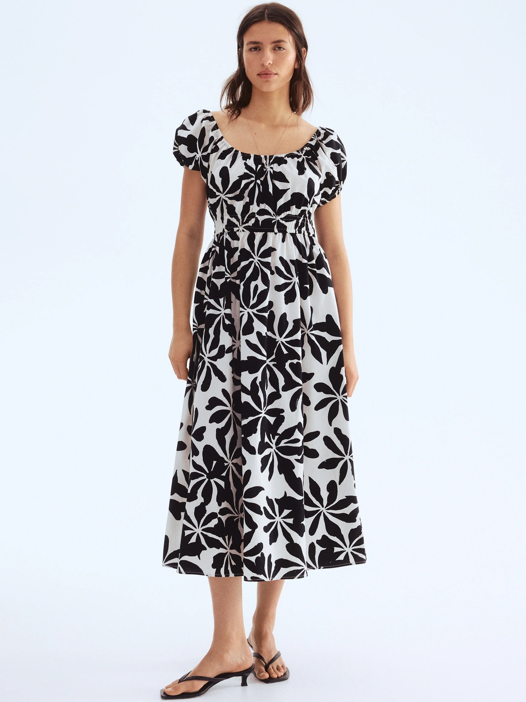 H&M Off-The-Shoulder Poplin Dress