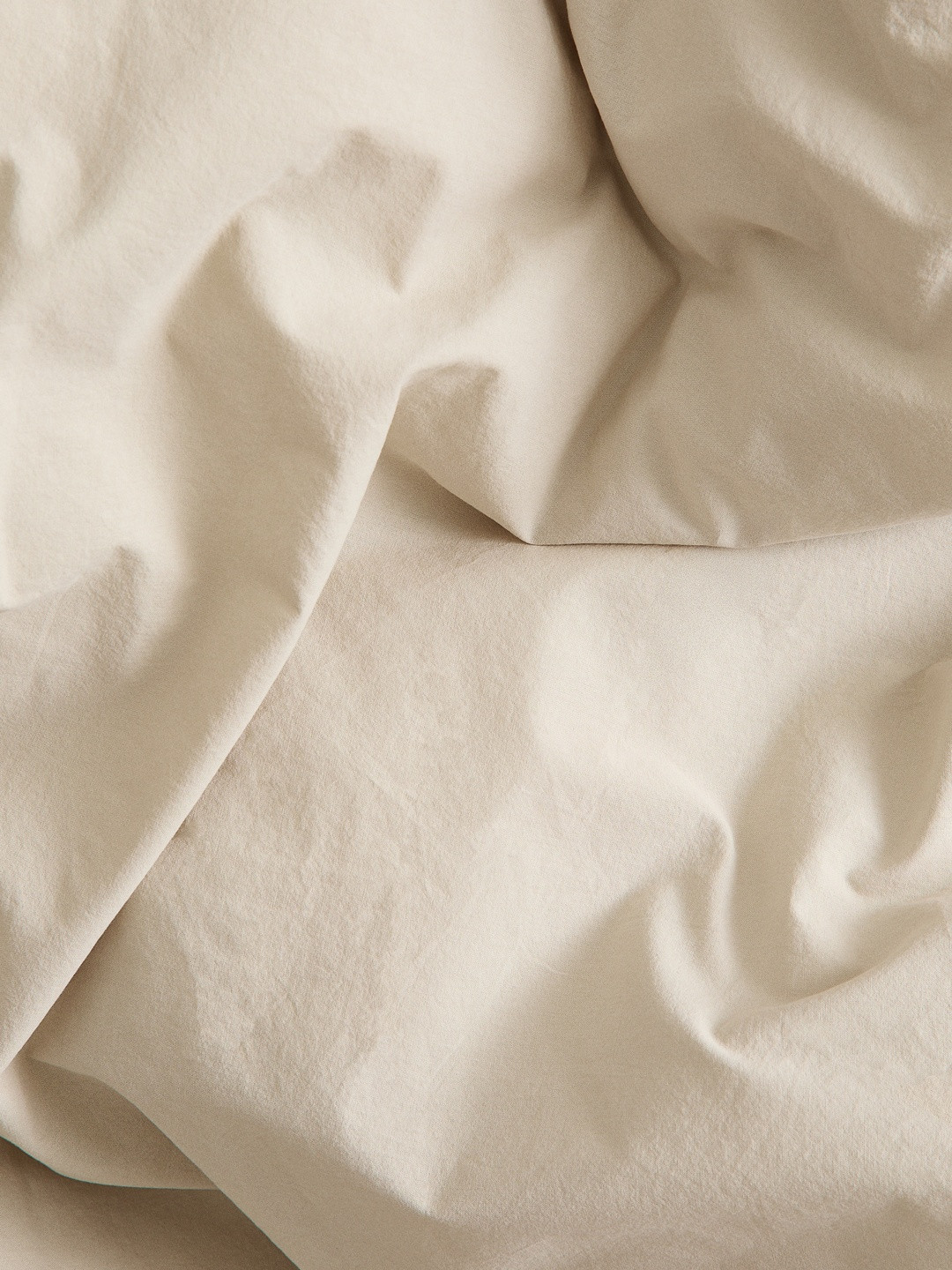 H&M Beige Washed Cotton Single Duvet Cover Set