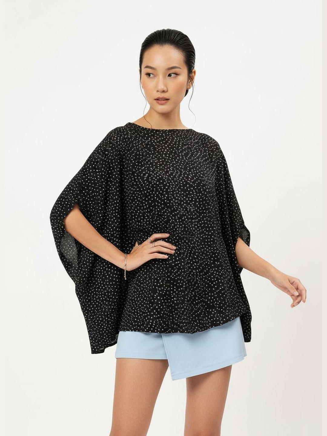 DressBerry Easy Flow Ditsy Polka Batwing Top