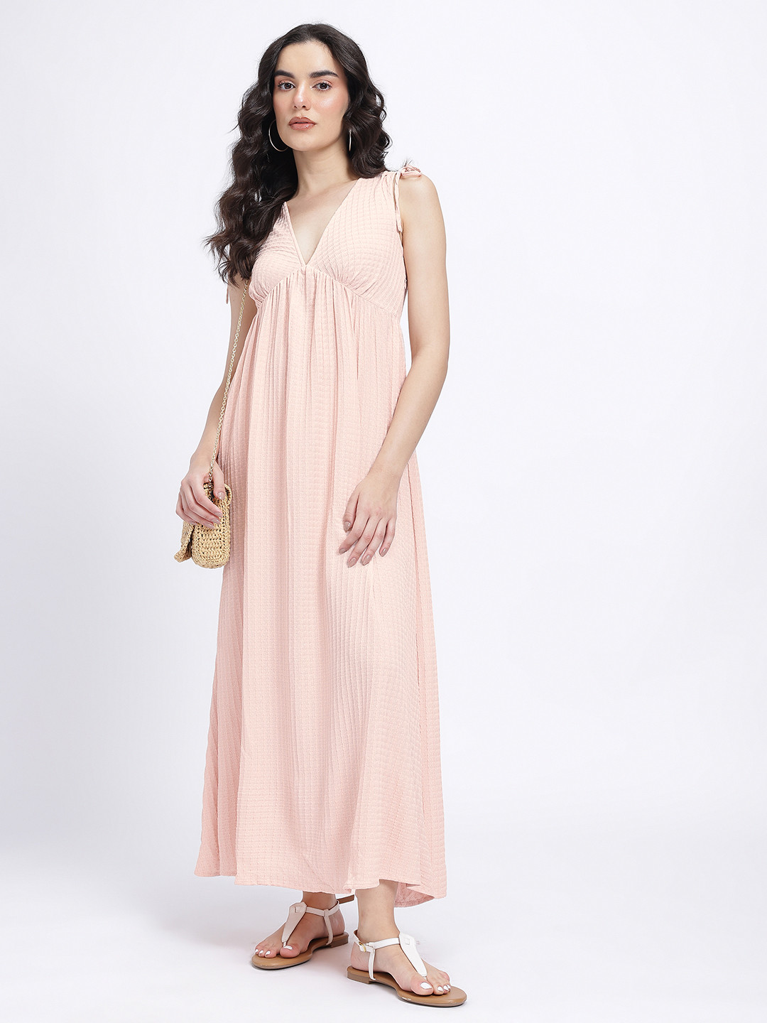 Pink Sleeveless Maxi Dress