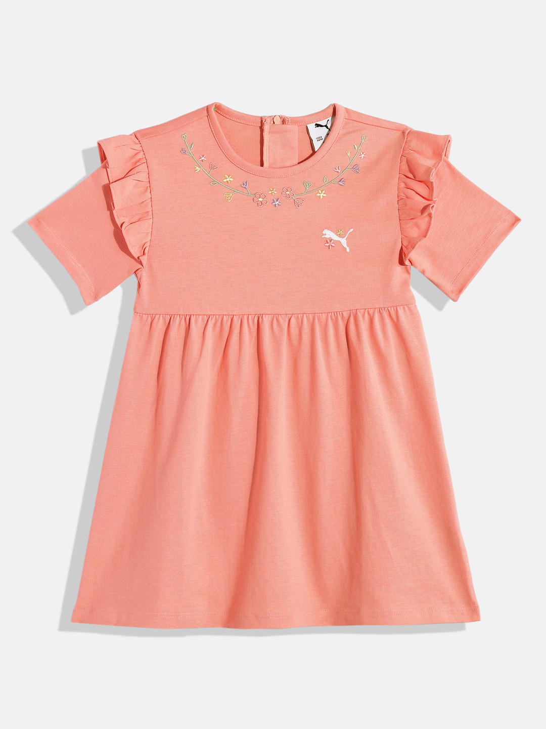 Puma Girls FLOWER FARM Youth Knee-Length Casual Pure Cotton Dress