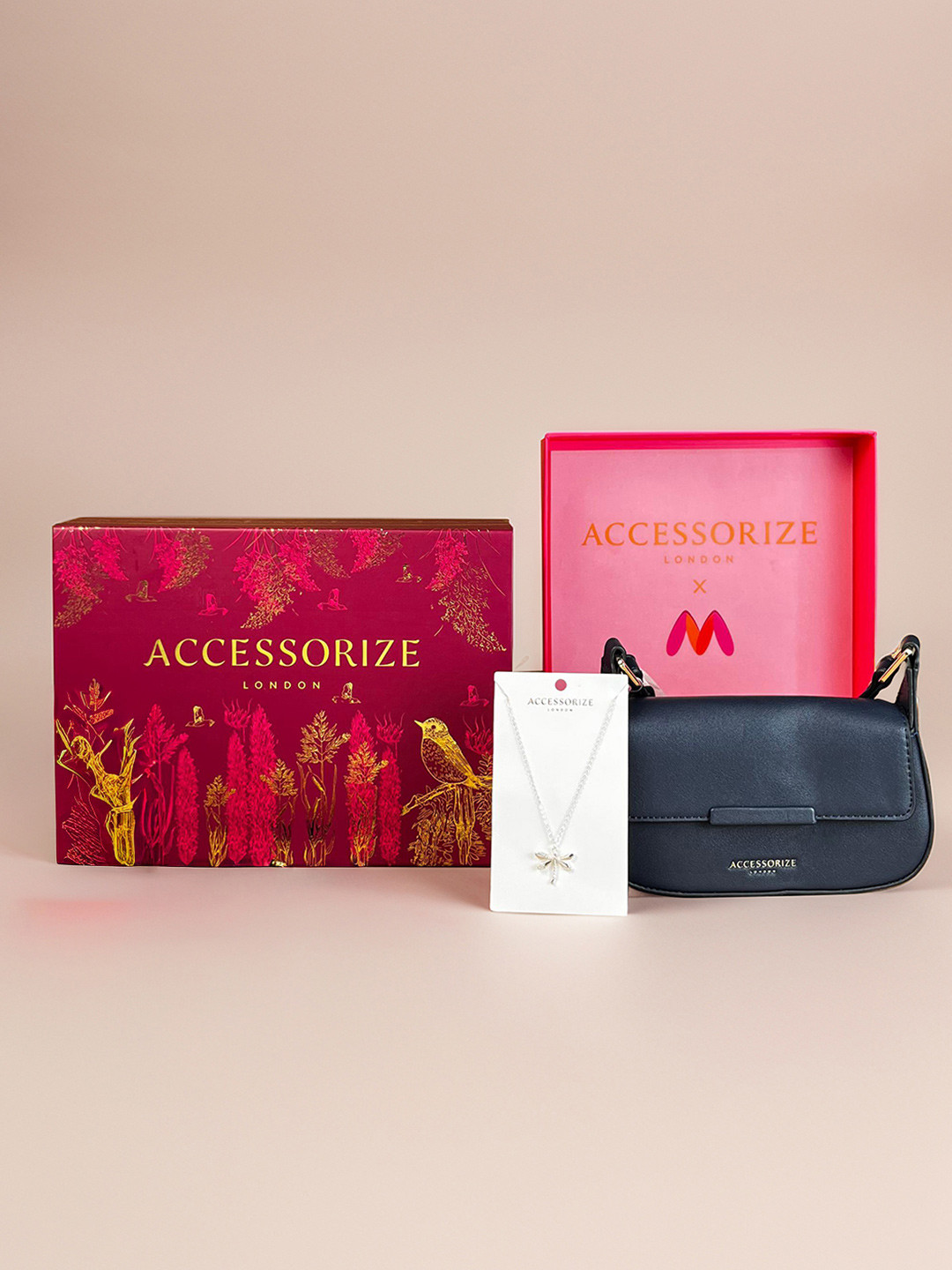 Accessorize Quilted Sling Bag With Pendant With Chain