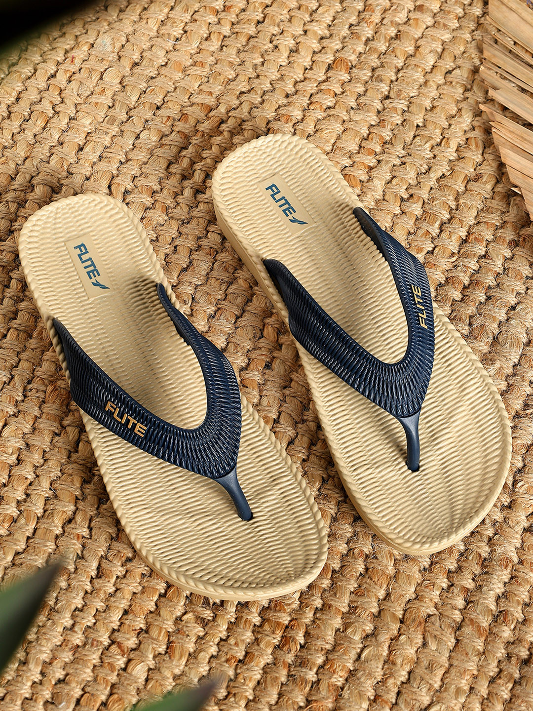 FLITE Women Striped Open Toe Flip Flops