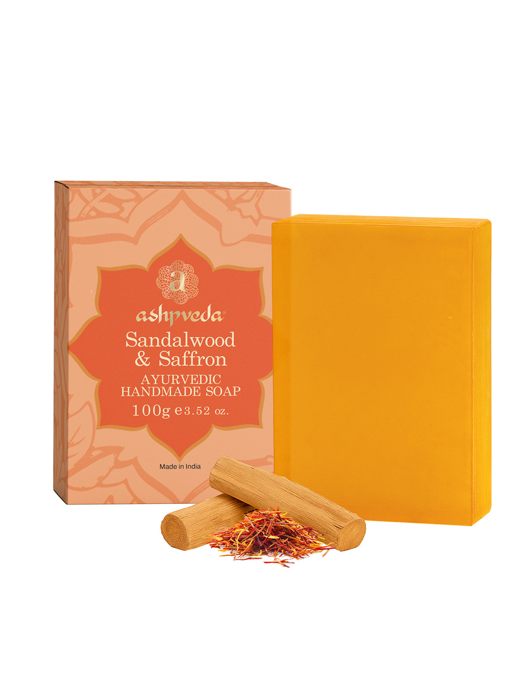 ASHPVEDA Natural Saffron & Sandalwood Ayurvedic Bath Soap - 100 g
