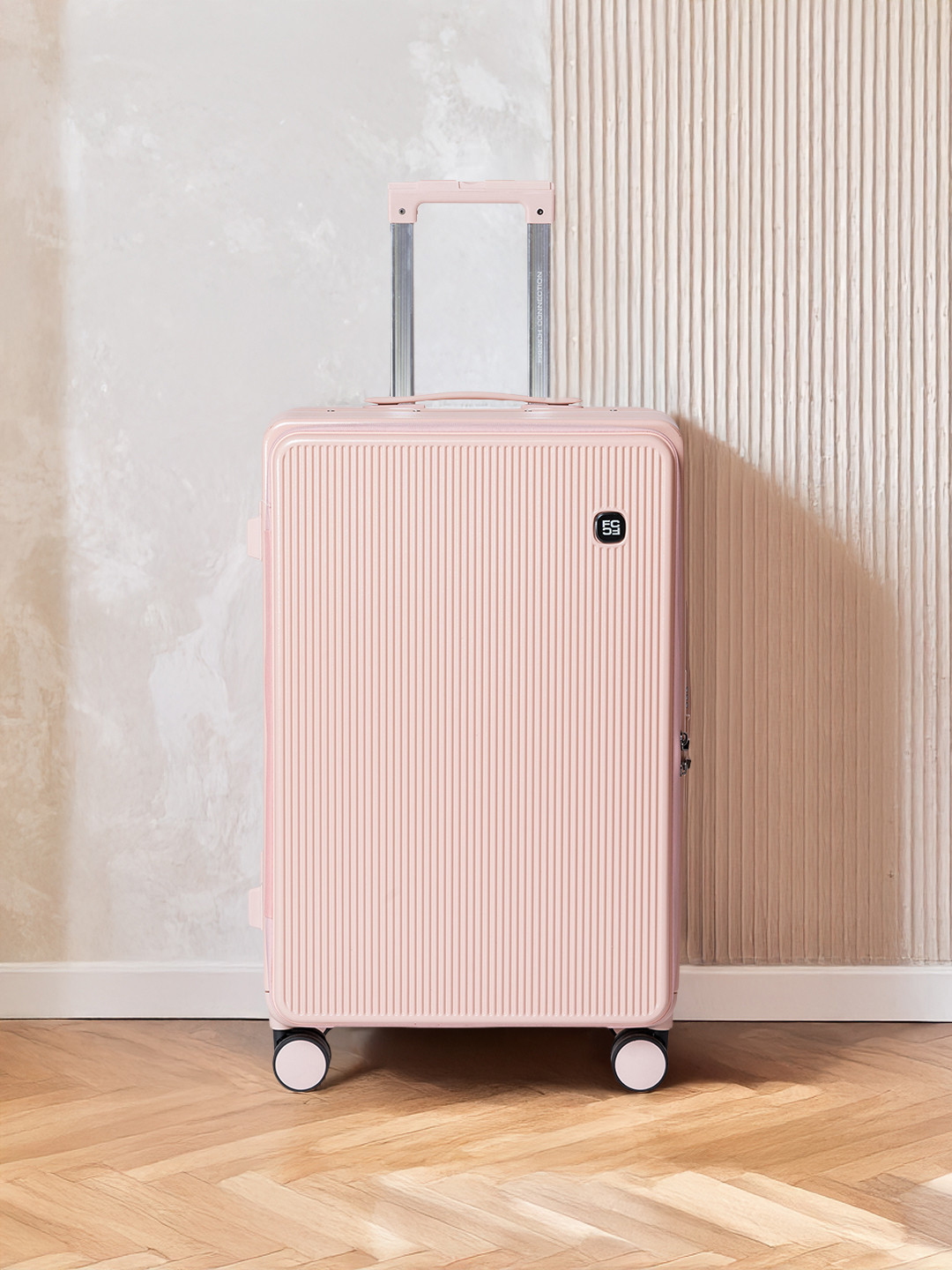 French Connection Textured Hard Medium Trolley Suitcase- 76L