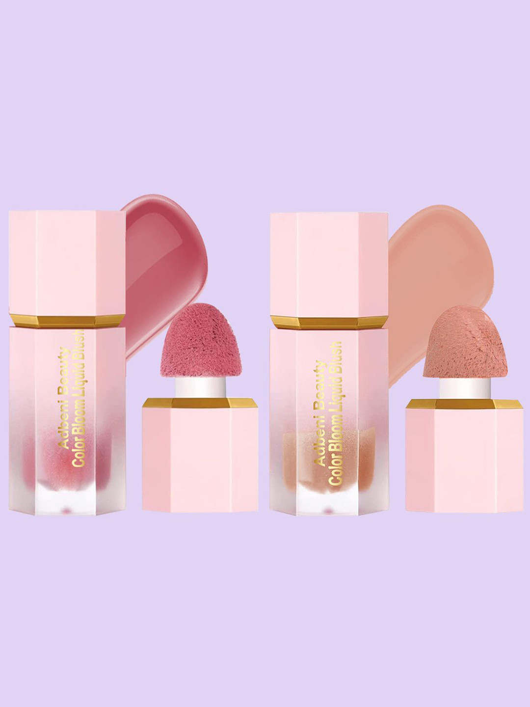 Adbeni Set Of 2 Color Bloom Waterproof Liquid Blush - 10 ml Each -Shade-01 -01