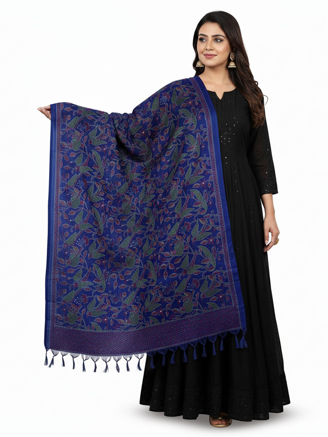 Traditions Bazaar Birds Embroidered Kantha Work Dupatta