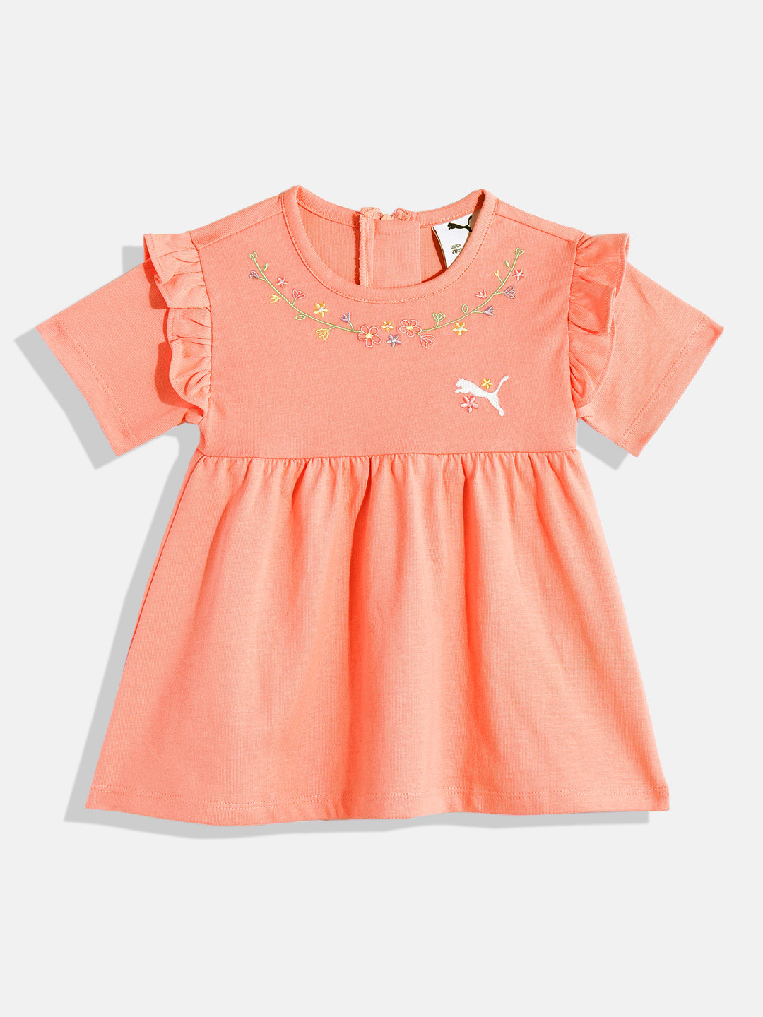 Puma Girls FLOWER FARM Knee-Length Casual Pure Cotton Dress
