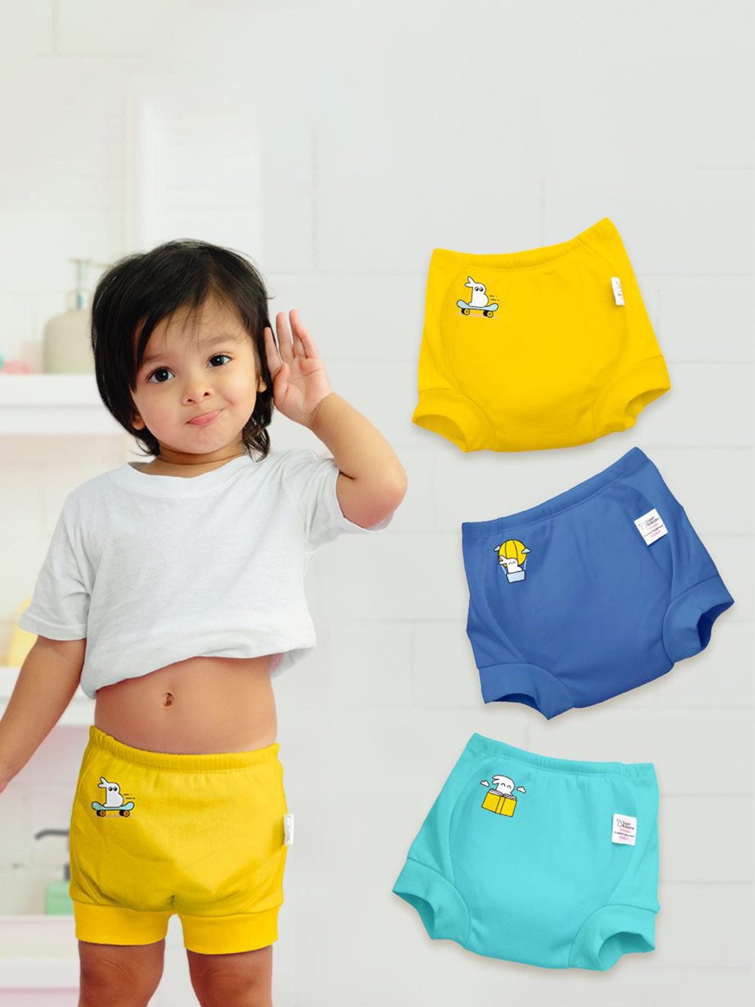 SuperBottoms Set Of 3 Padded Underwear For Potty Training SBSU-D-LEC-SIZE0-3Pack-V2