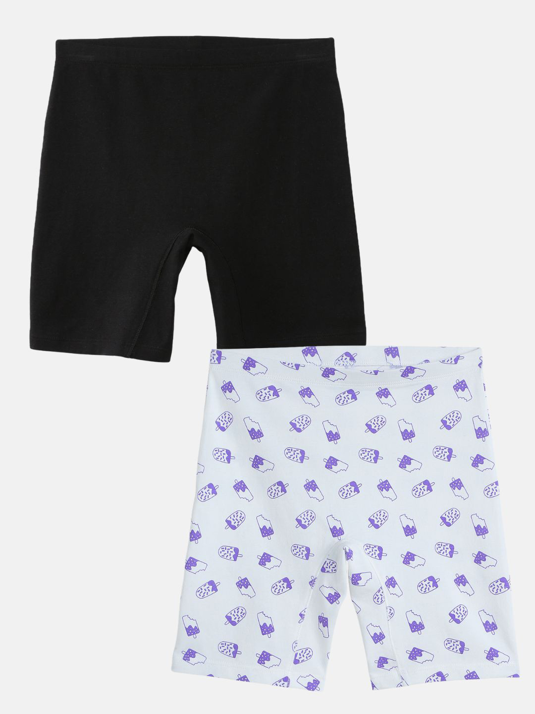 mackly Girls Pack Of 2 Graphic Printed Chino Inner Shorts