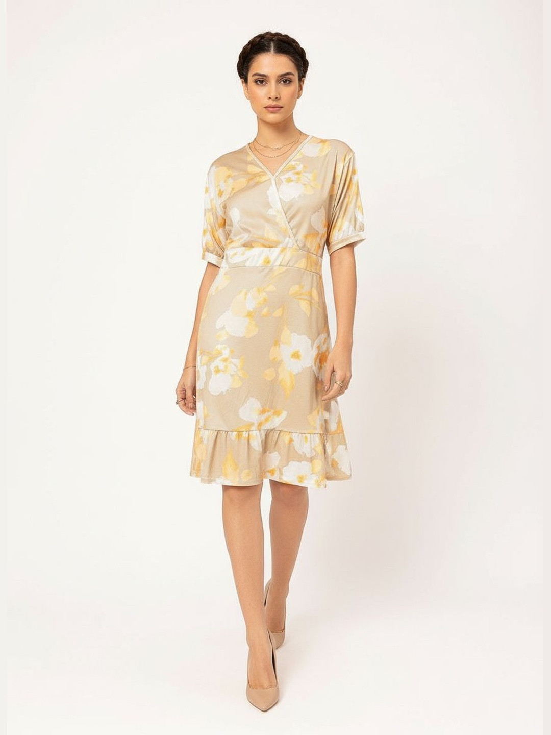 DressBerry Floral Flounce Sheath Dress