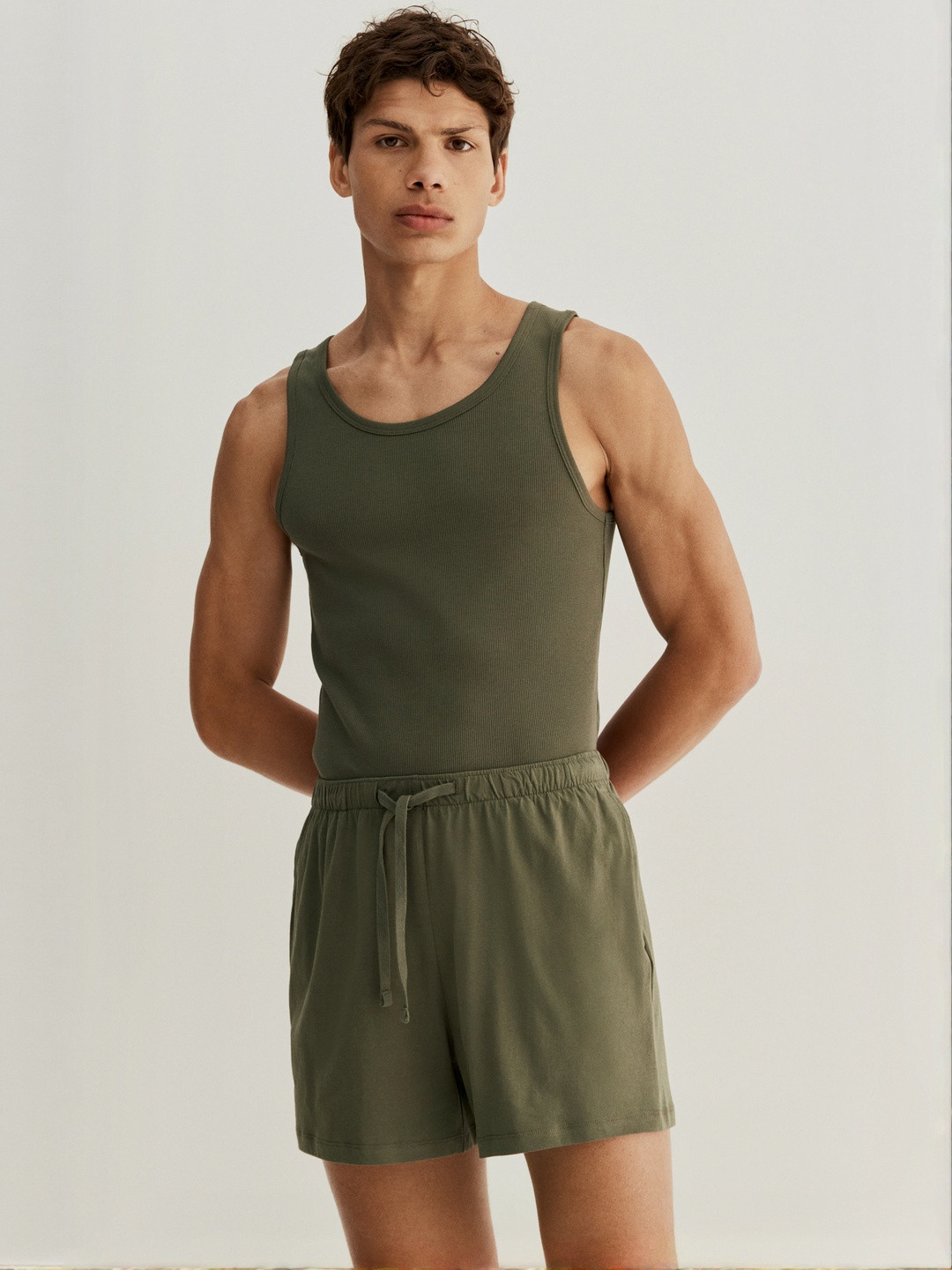 H&M Cotton Pyjama Vest Top And Shorts