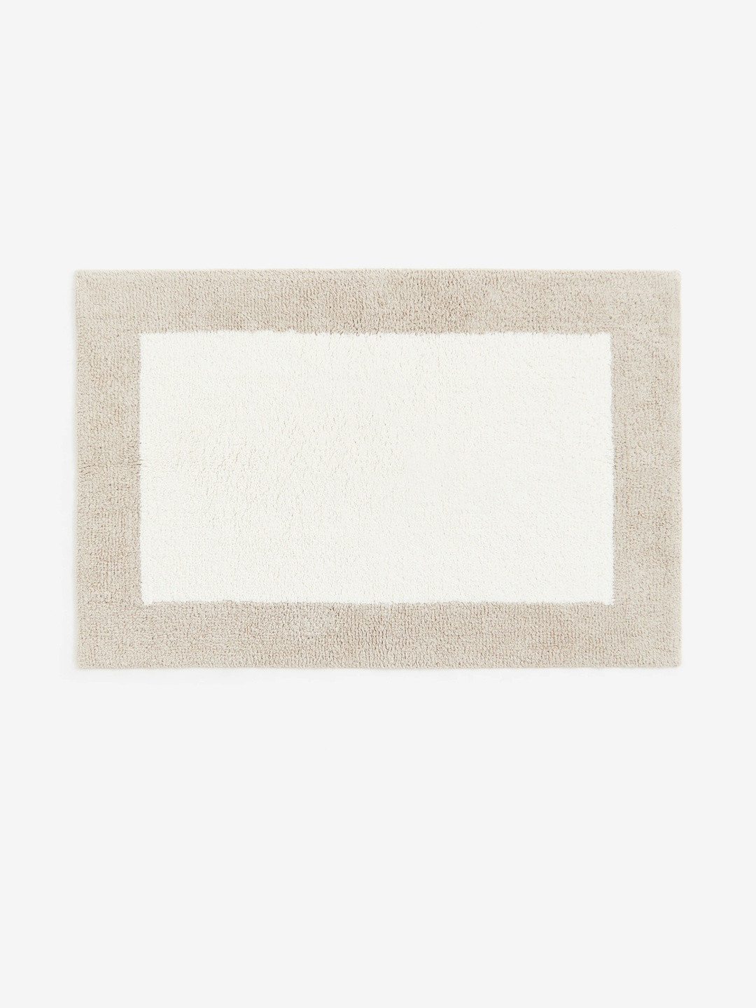 H&M Beige & Cream Colored Pure Cotton Tufted Bath Mat