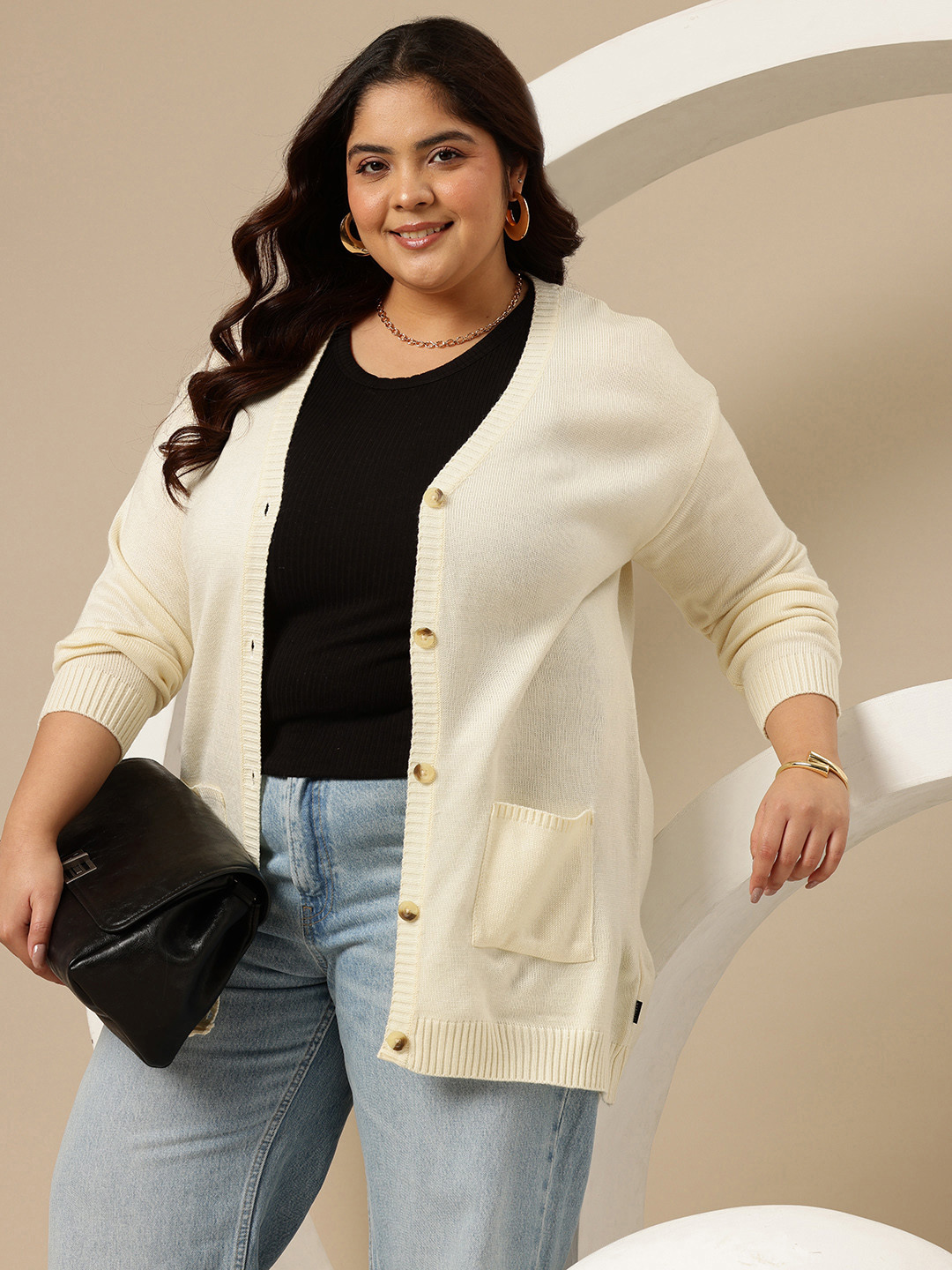 Sztori Plus Size Longline Cardigan