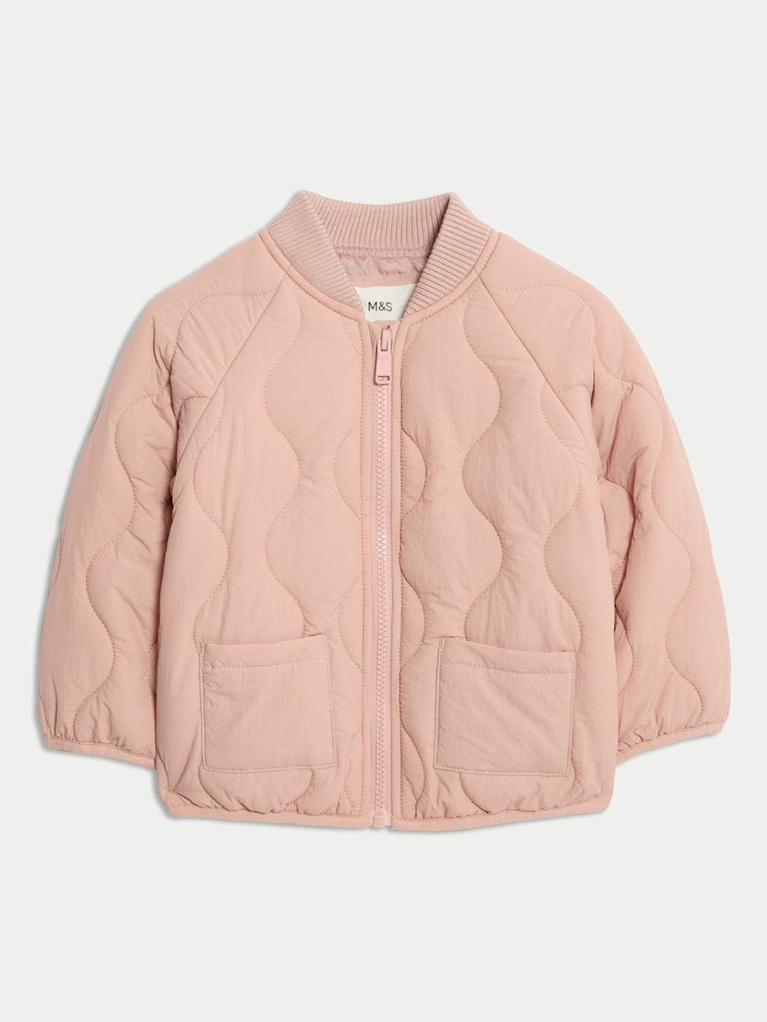 Marks & Spencer Girls Stand Collar Solid Quilted Jacket