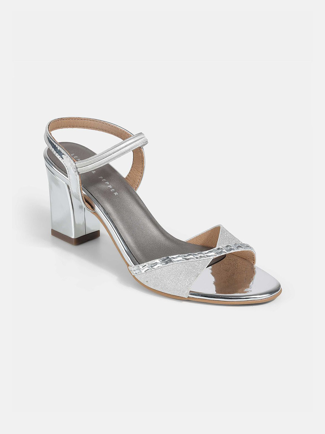 LEMON & PEPPER Women Metallic Block Sandals